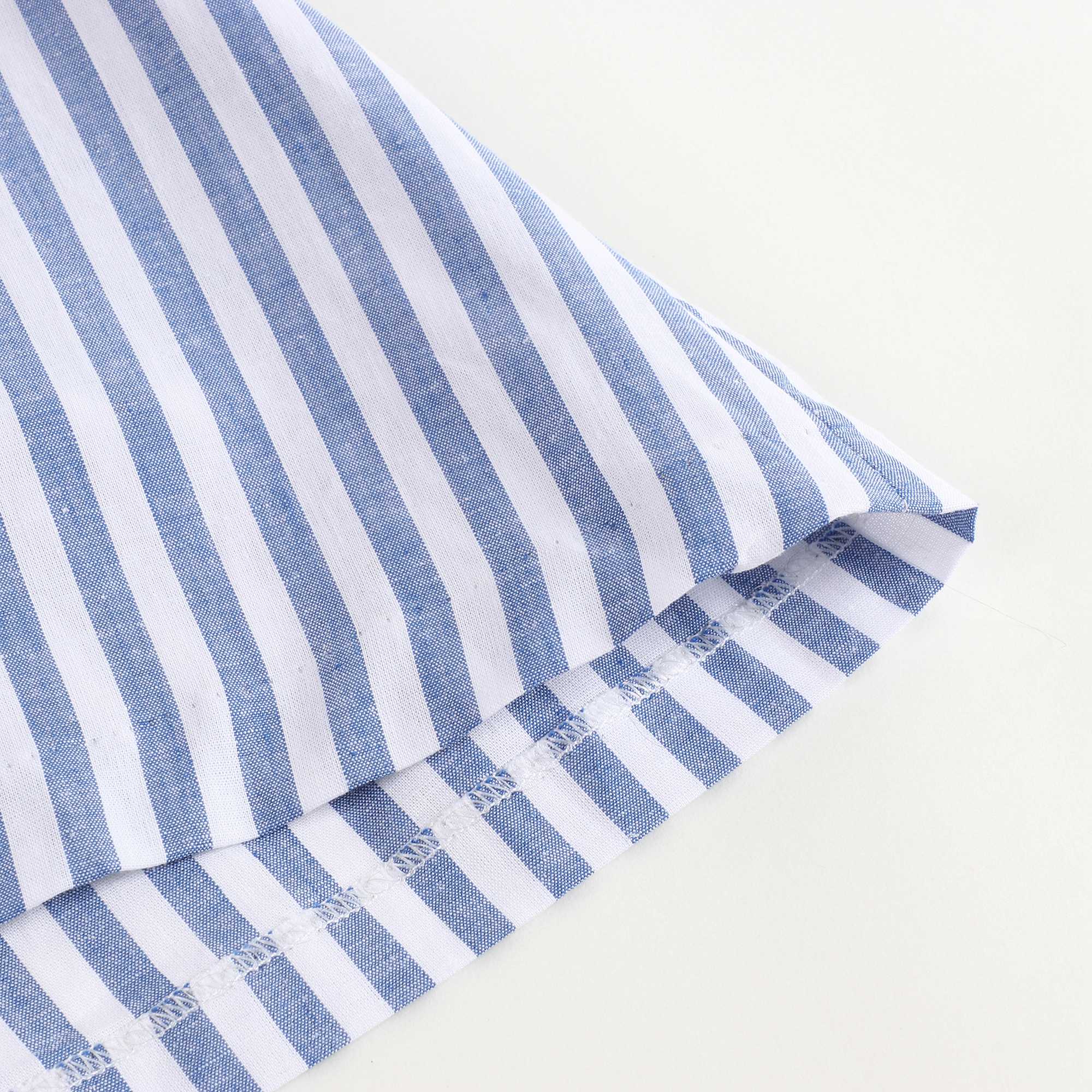 Girls White & Blue Striped Dress