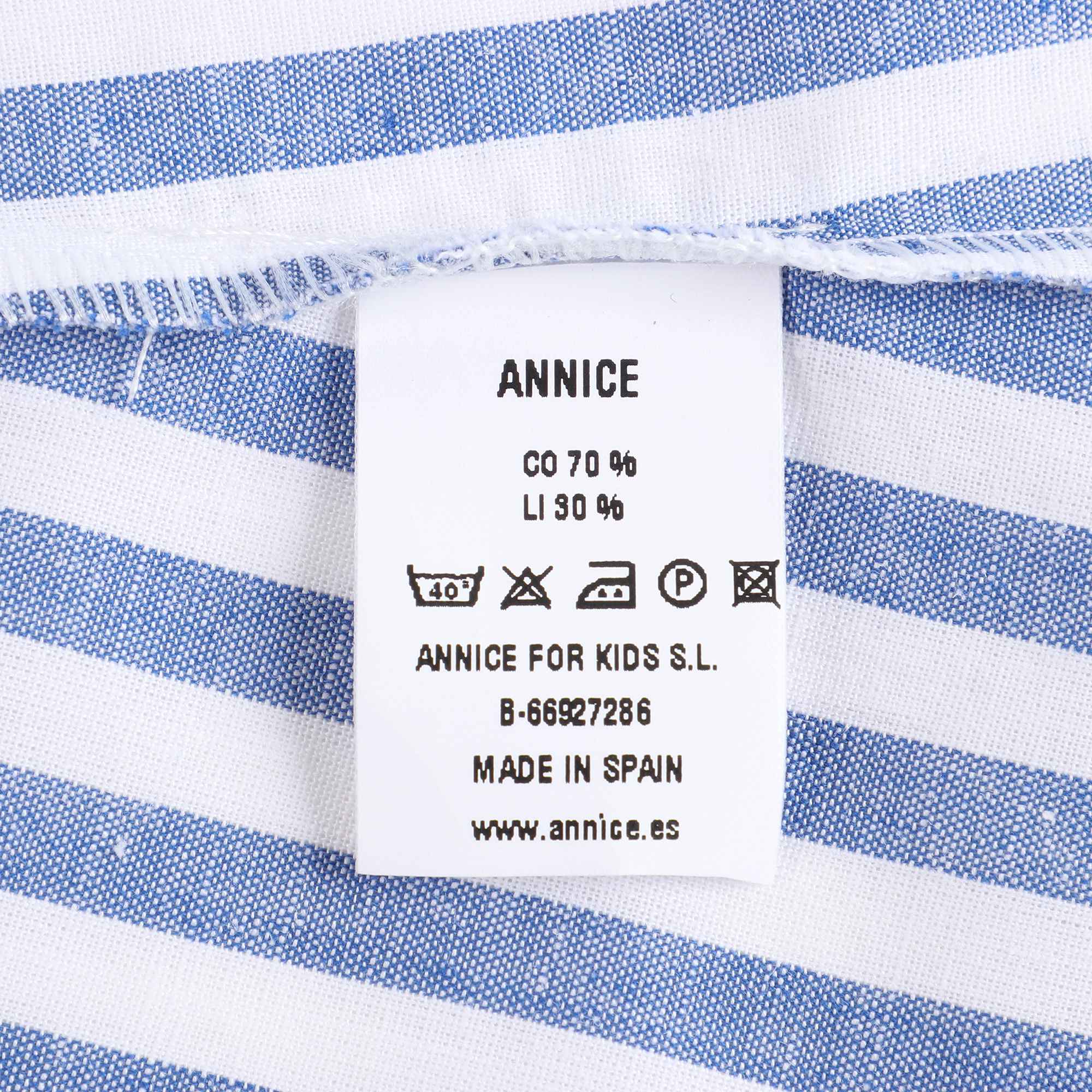 Girls White & Blue Striped Dress