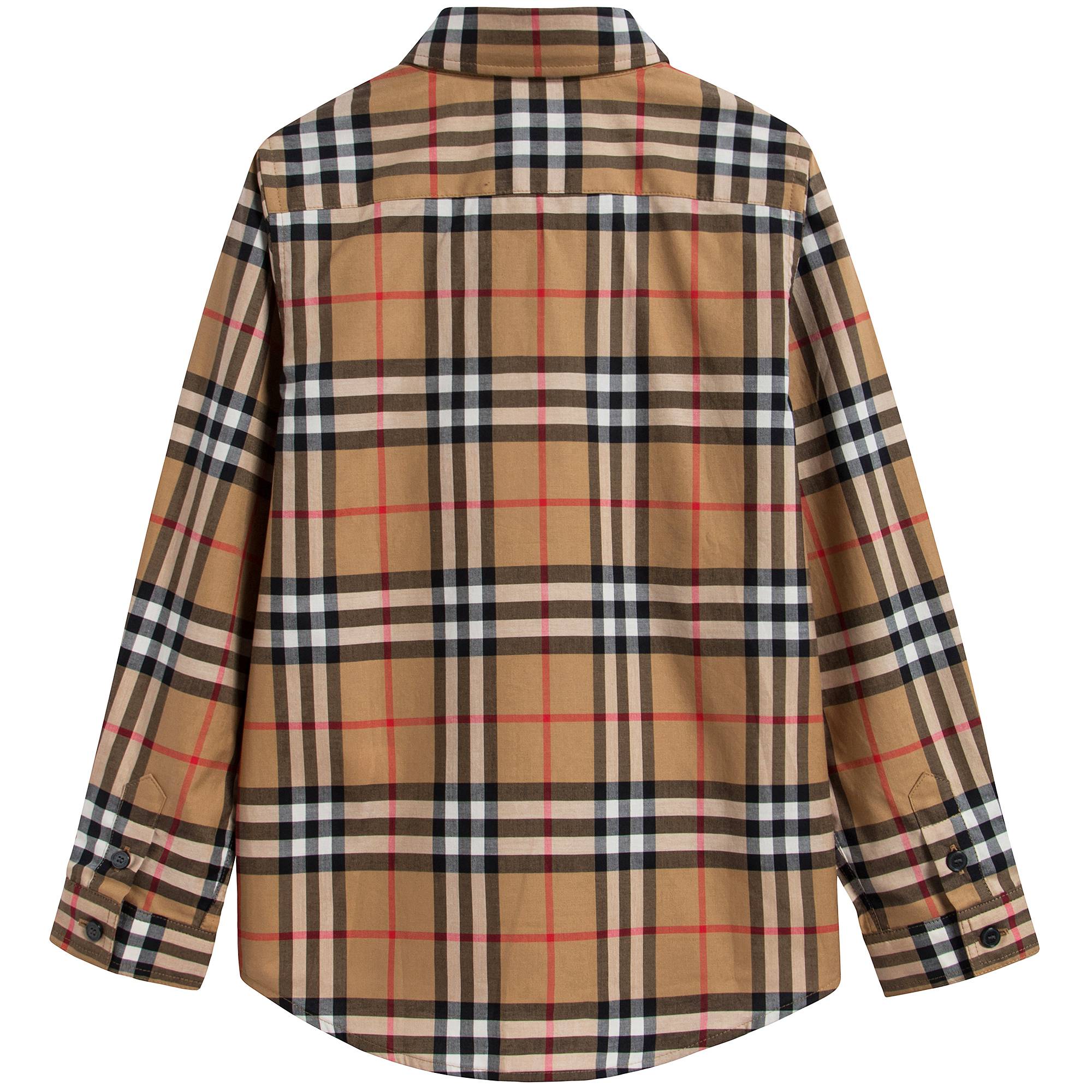 Boys Antique Yellow Check Cotton Shirt