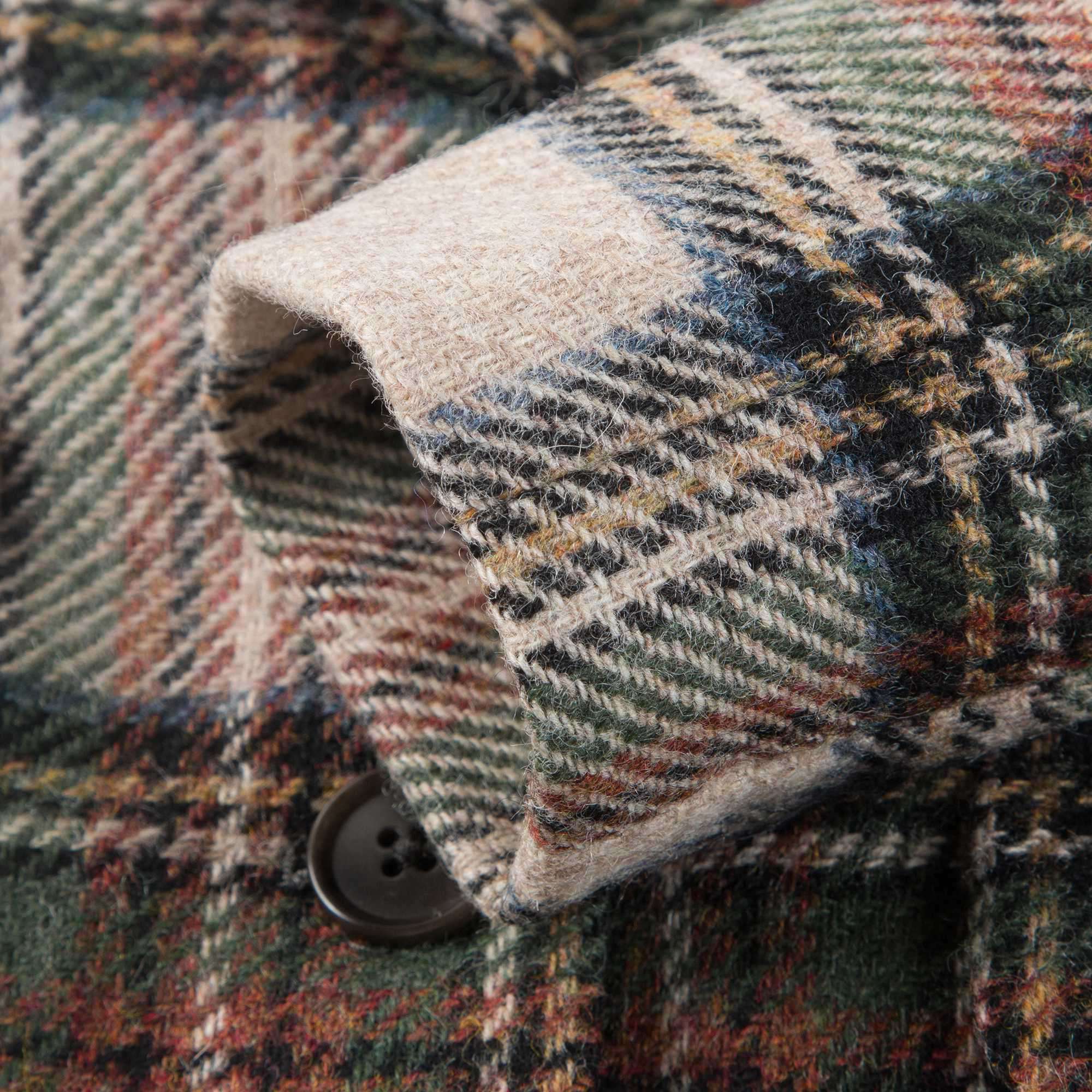 Girls Beige Check Wool Coat