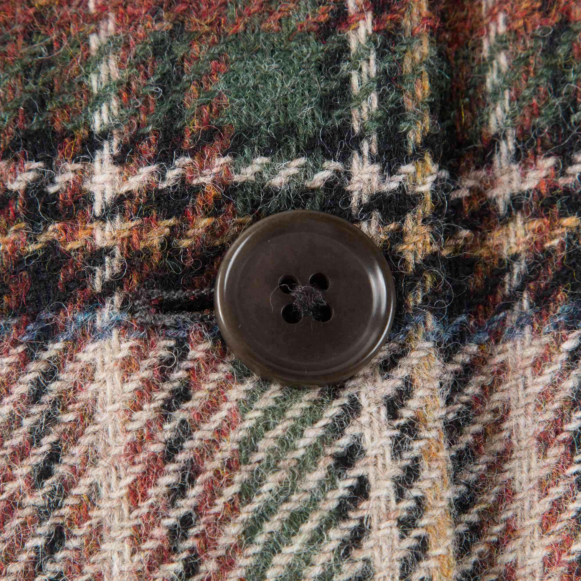 Girls Beige Check Wool Coat