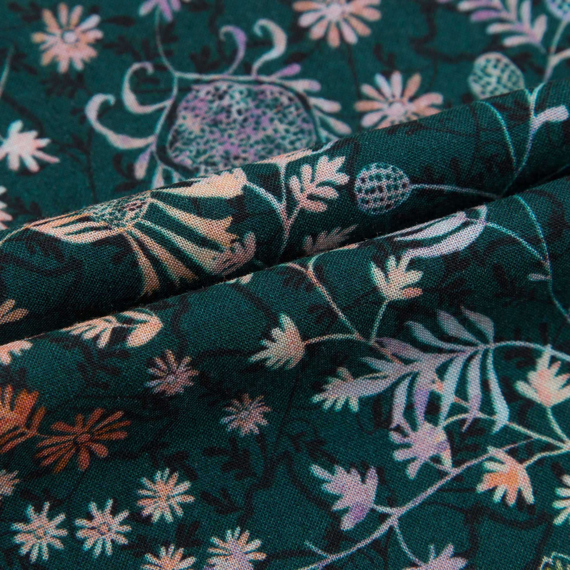 Baby Girls Dark Green Printed Blouse