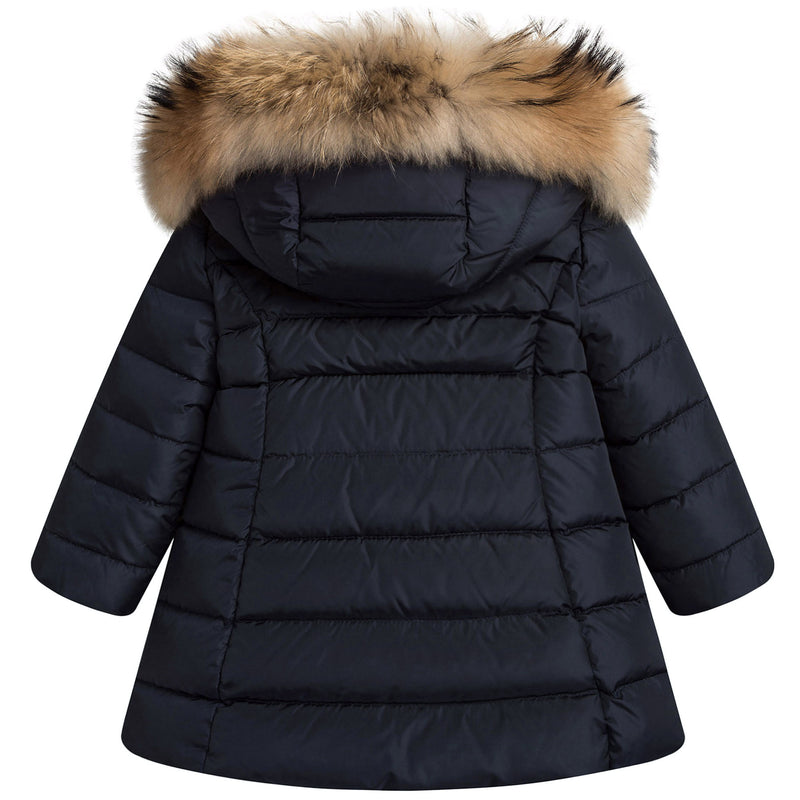 Baby Girls Navy Blue Plush Trims Hooded 'Neste'Jacket - CÉMAROSE | Children's Fashion Store - 2