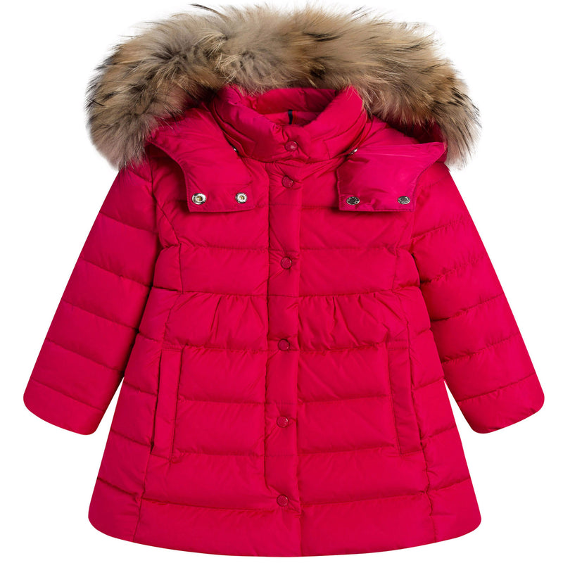 Baby Girls Fuchsia Plush Trims Hooded 'Neste'Jacket - CÉMAROSE | Children's Fashion Store - 1