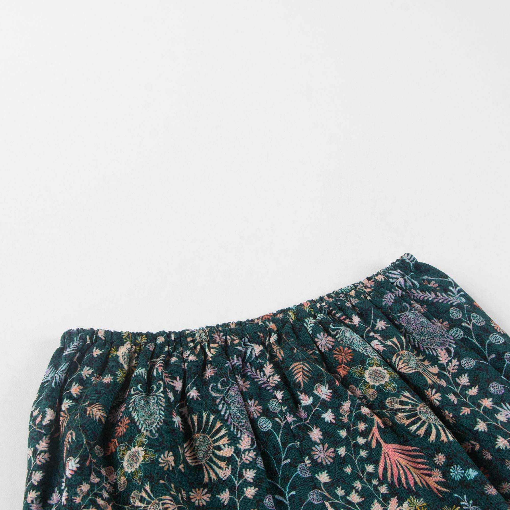 Baby Girls Dark Green Printed Shorts