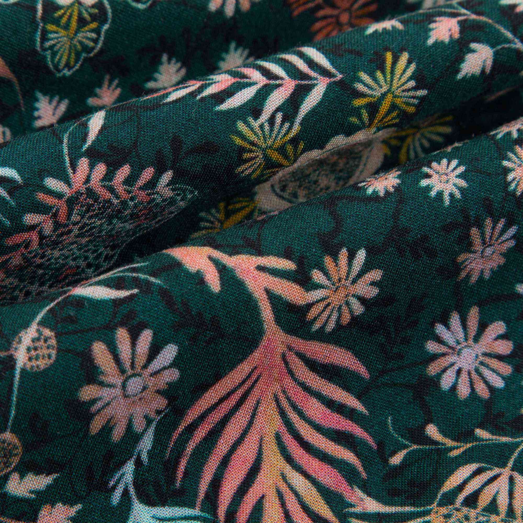 Baby Girls Dark Green Printed Shorts