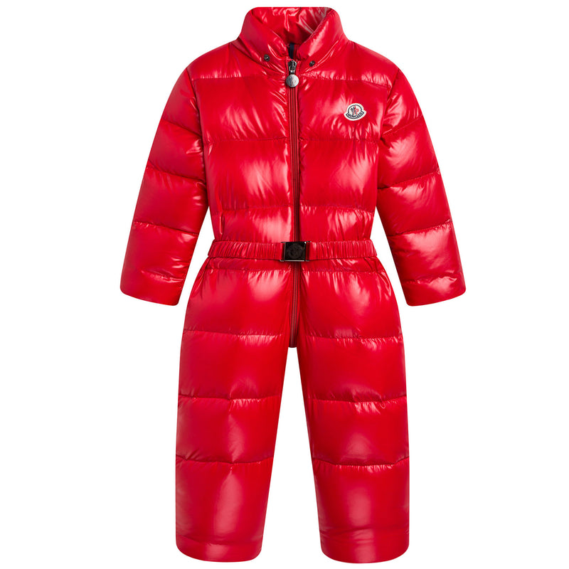 Baby Red Plush Trims Hooded Padded Down 'Crystal'Snowsuit - CÉMAROSE | Children's Fashion Store - 3