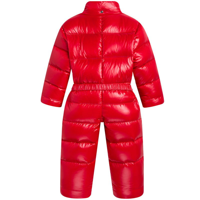 Baby Red Plush Trims Hooded Padded Down 'Crystal'Snowsuit - CÉMAROSE | Children's Fashion Store - 4