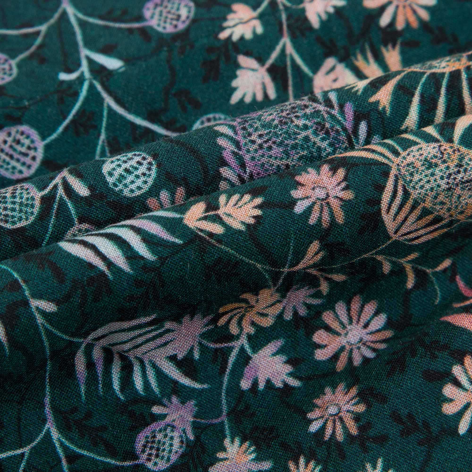 Baby Girls Dark Green Printed Dress