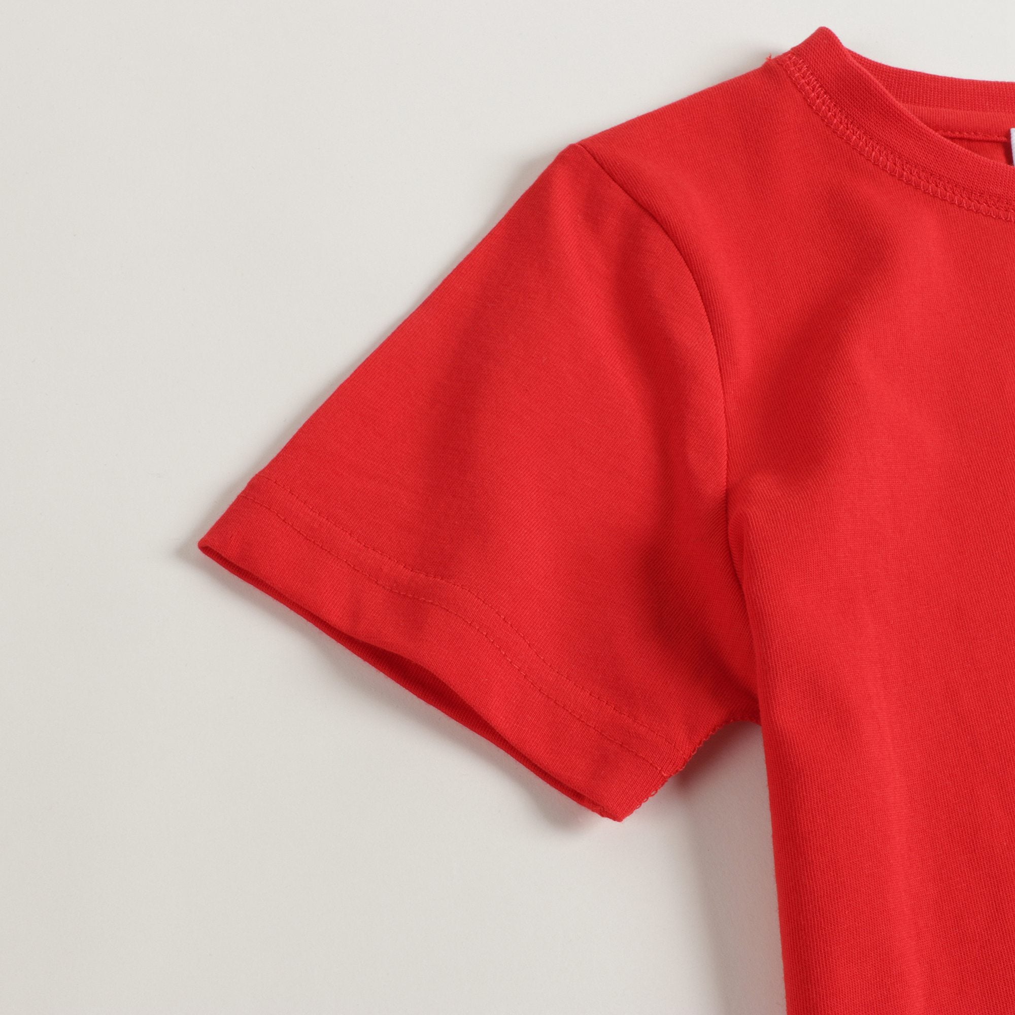 Boys & Girls Bright Red Cotton T-Shirt