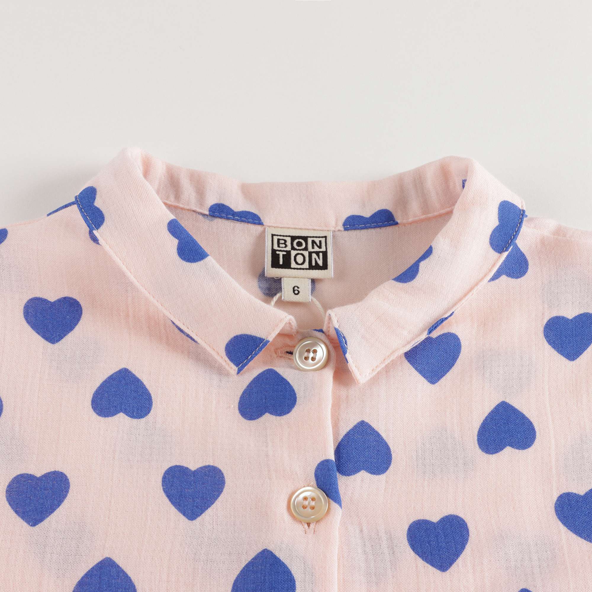 Girls Pink & Blue Heart Cotton Dress