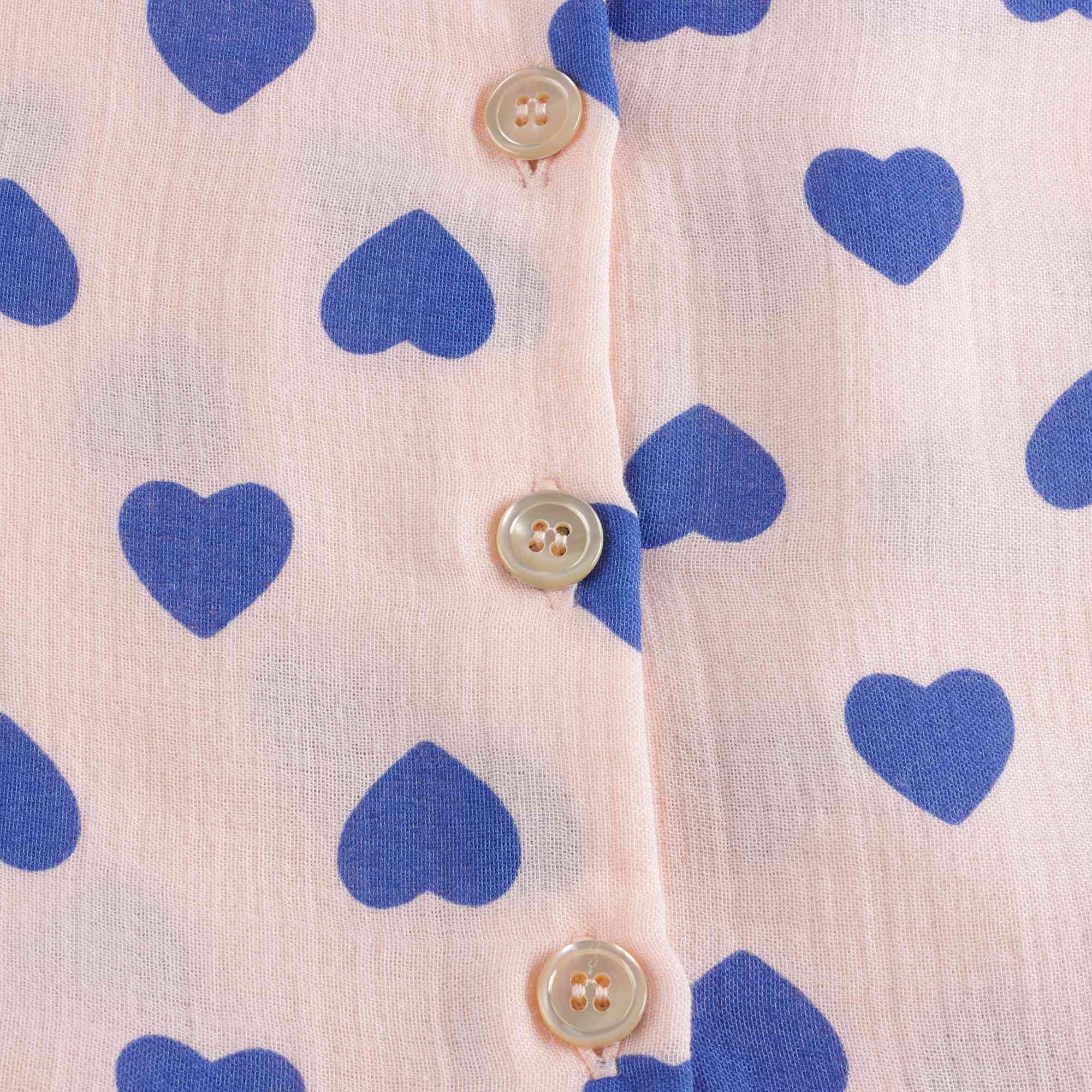 Girls Pink & Blue Heart Cotton Dress
