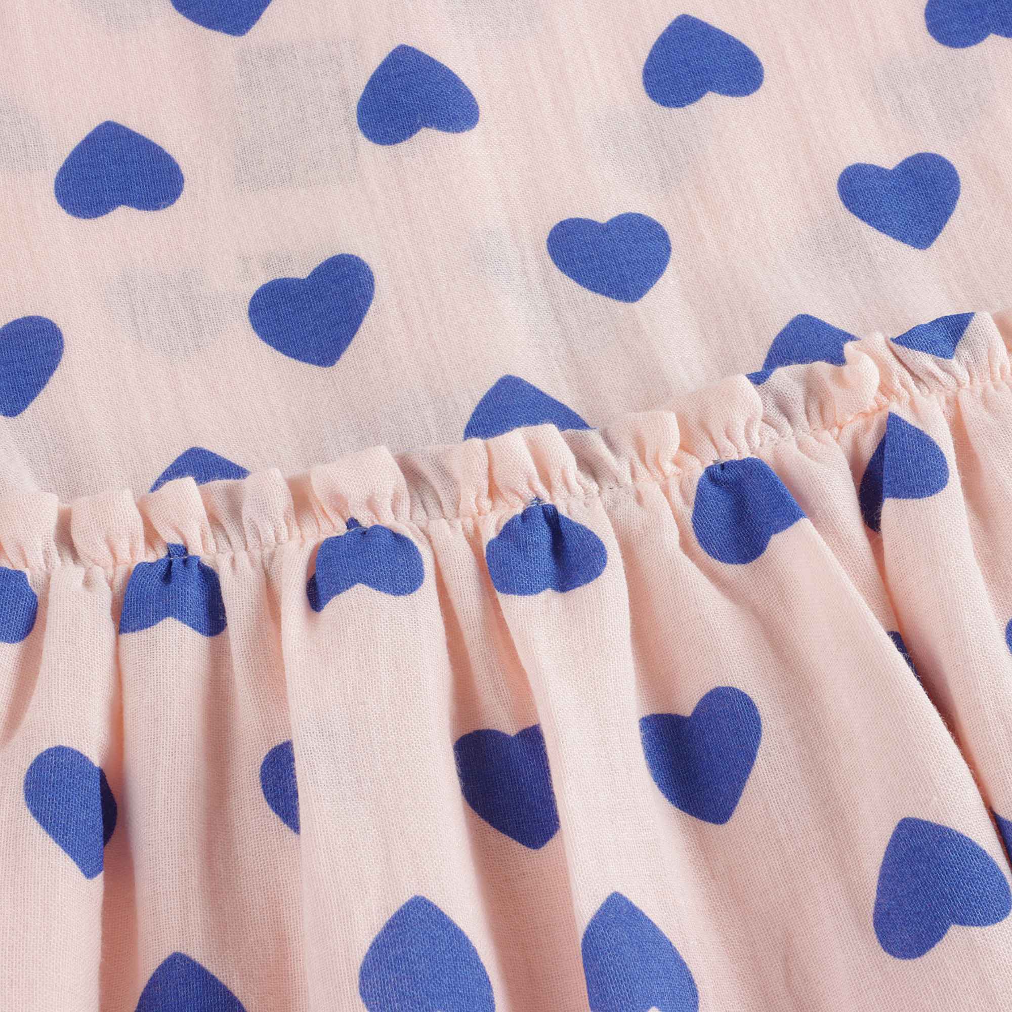 Girls Pink & Blue Heart Cotton Dress