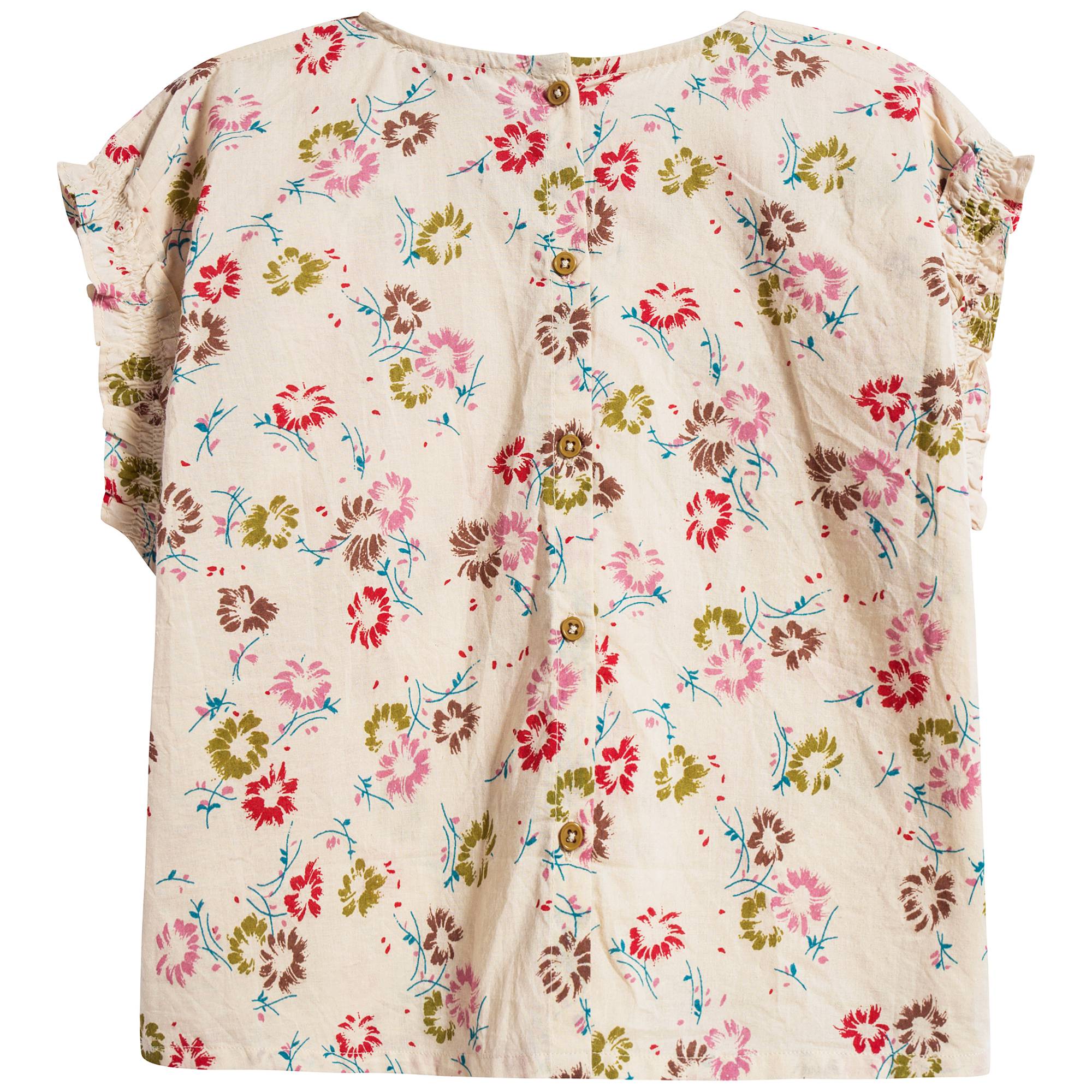 Girls Flowers Print Cotton Top