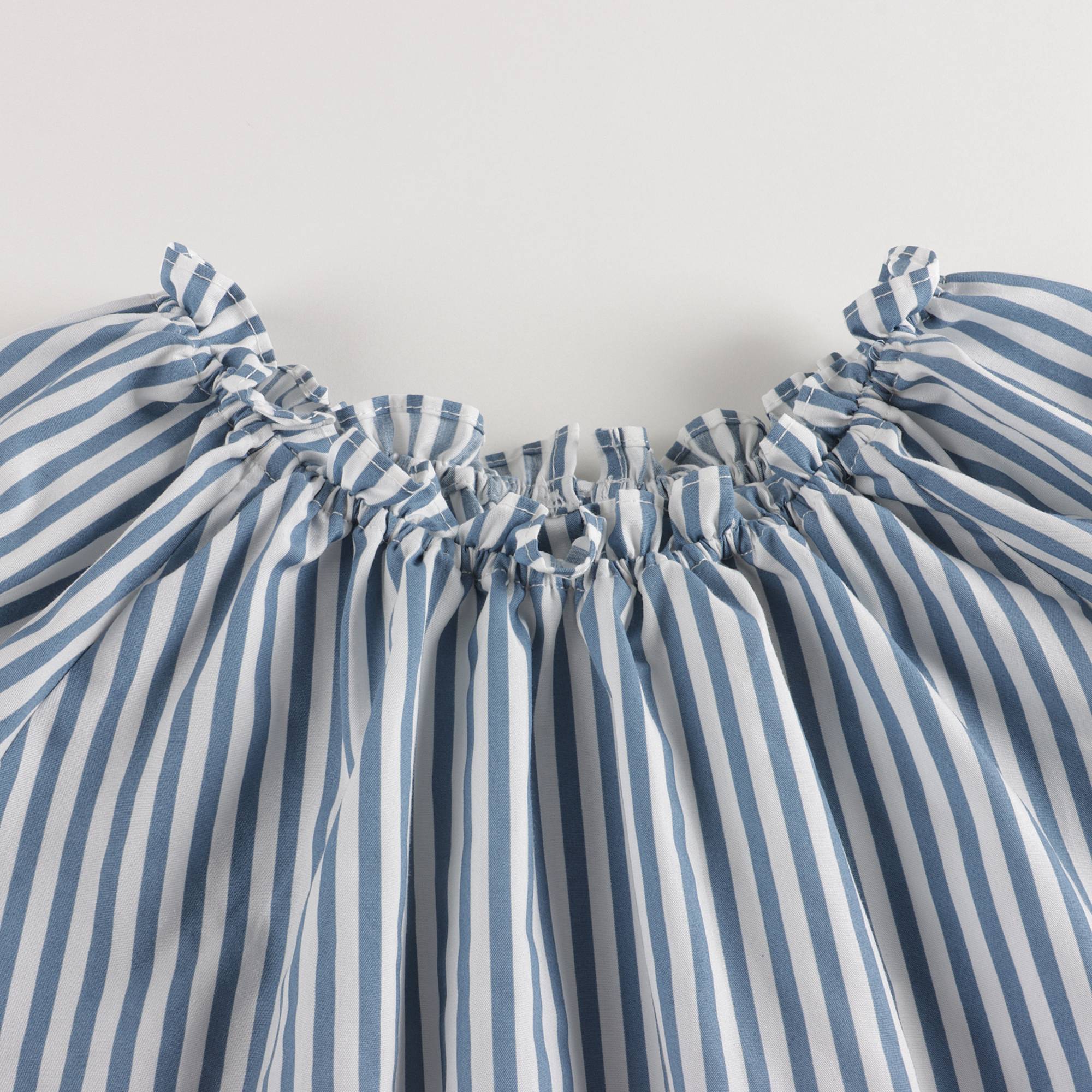 Girls Blue Stripe Cotton Dress