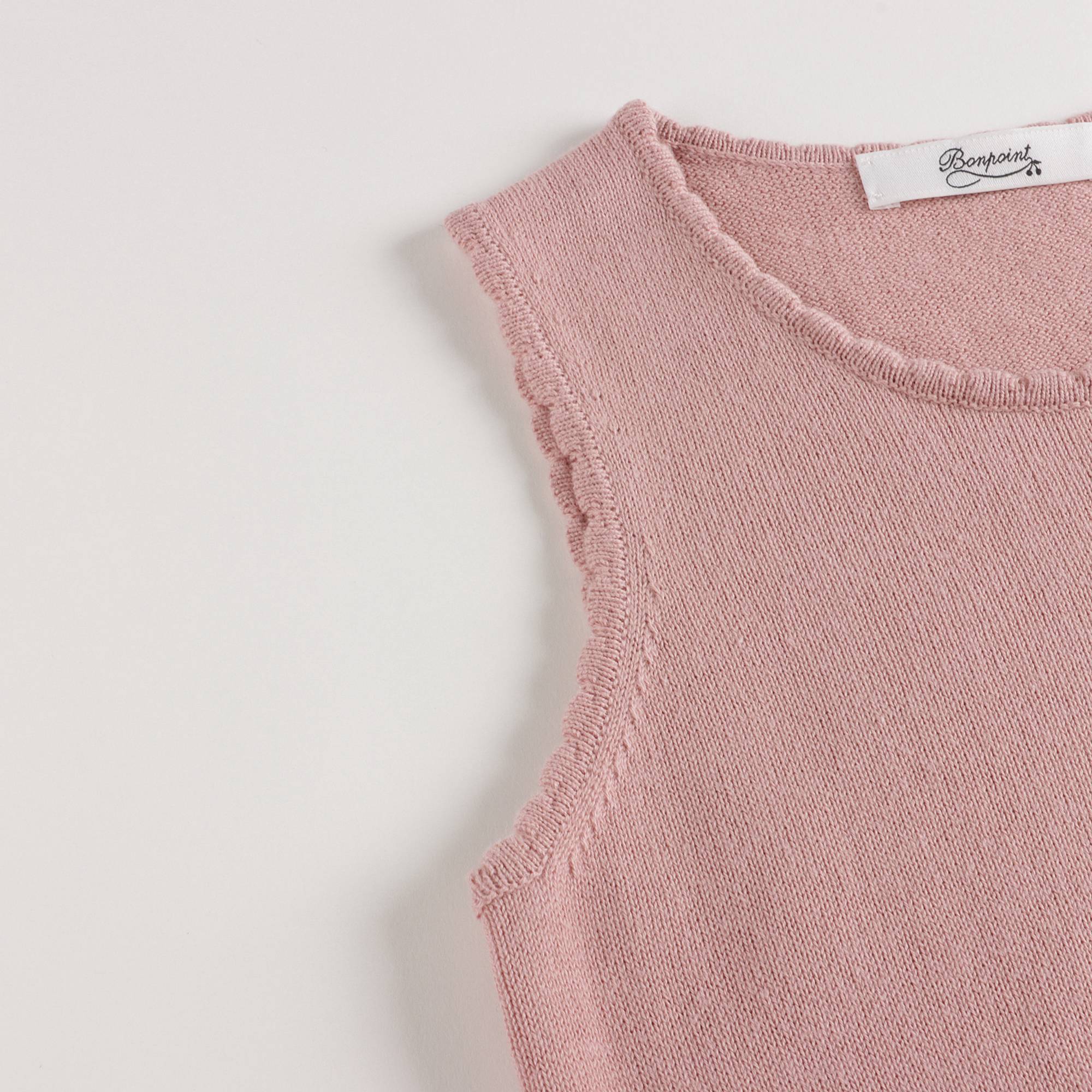 Girls Dark Pink Logo Cotton Vest