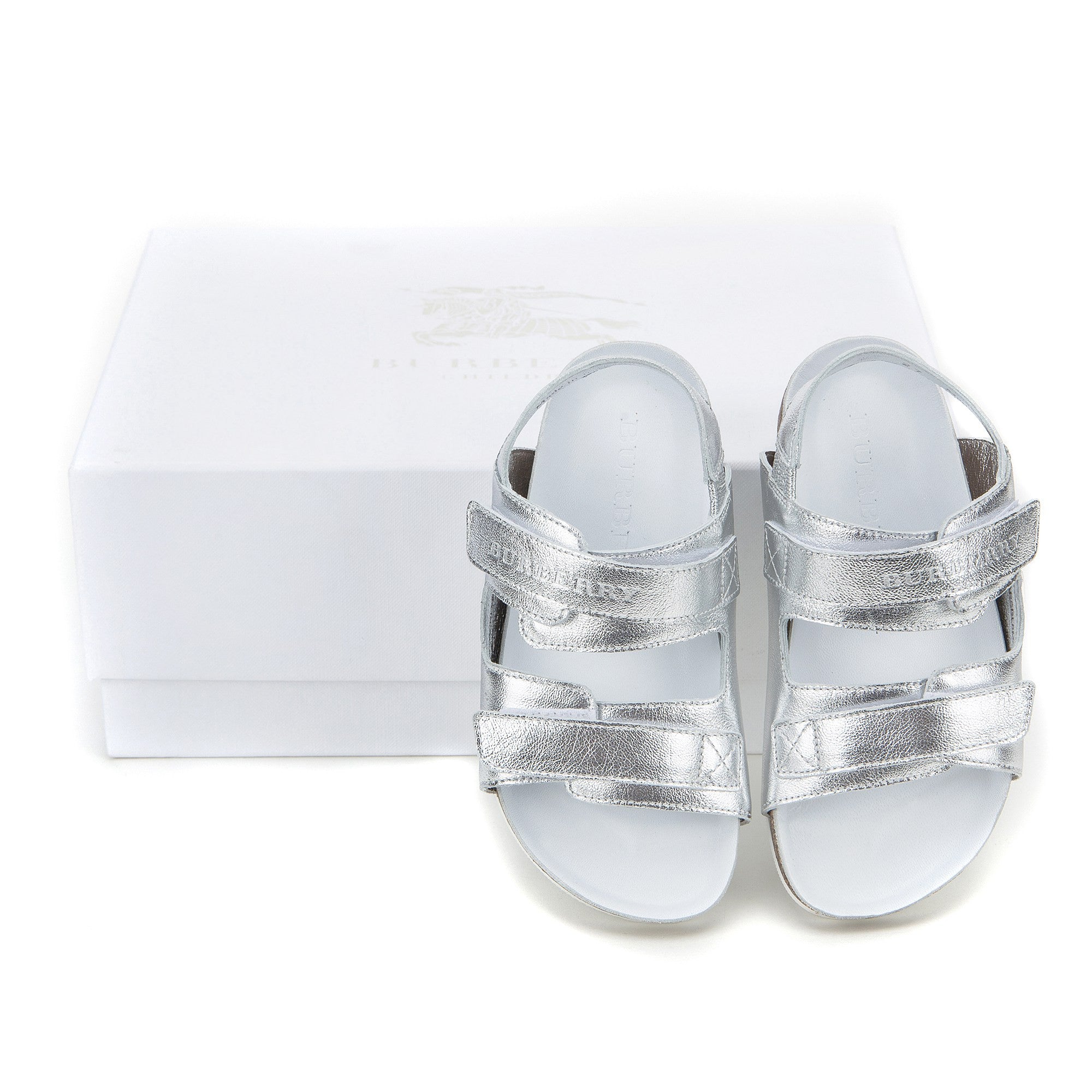 Girls Silver Leather Sandals