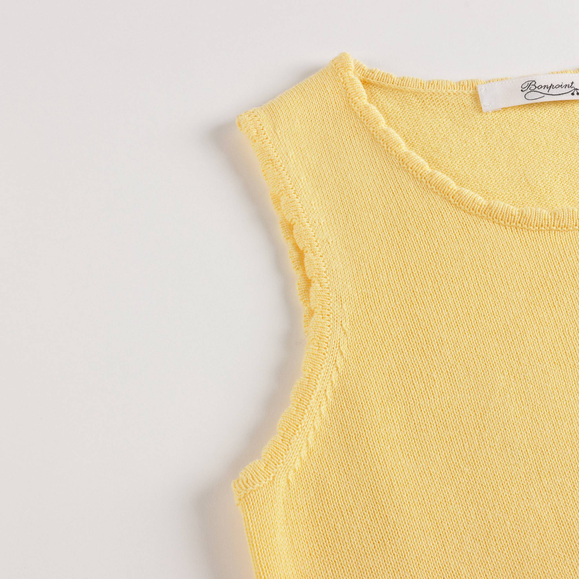 Girls Yellow Logo Knit Vest