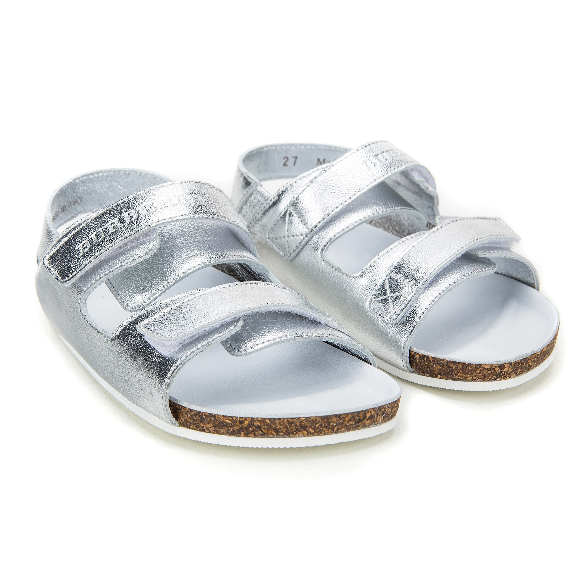 Girls Silver Leather Sandals