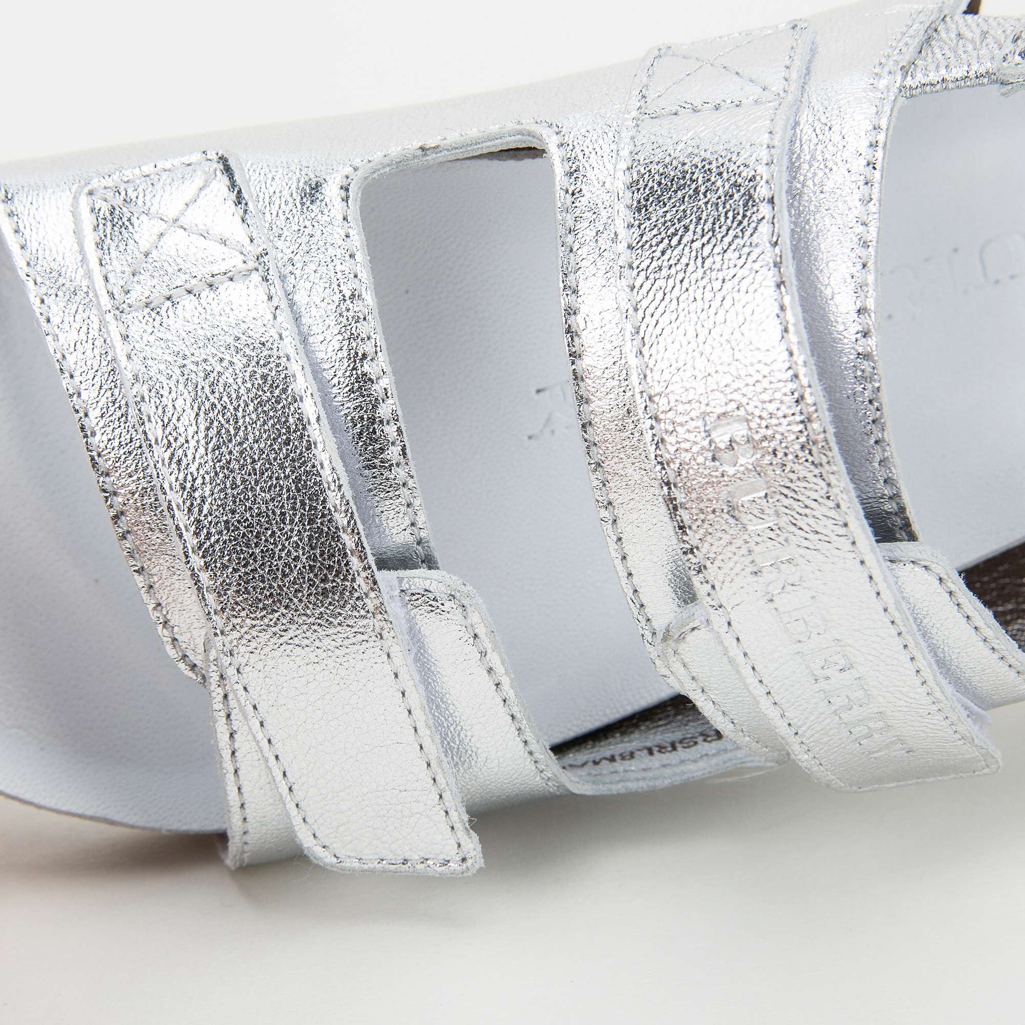 Girls Silver Leather Sandals