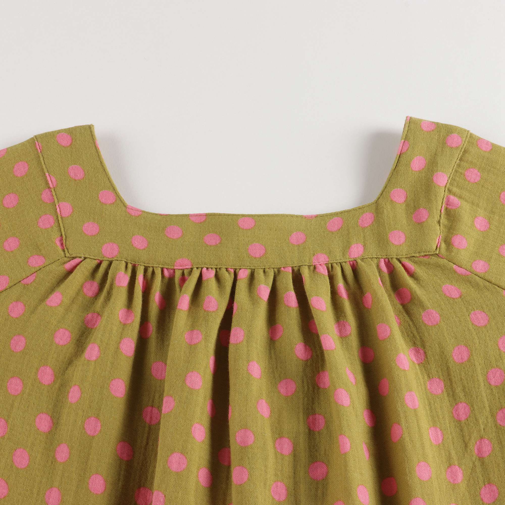 Girls Brown Dots Cotton Dress