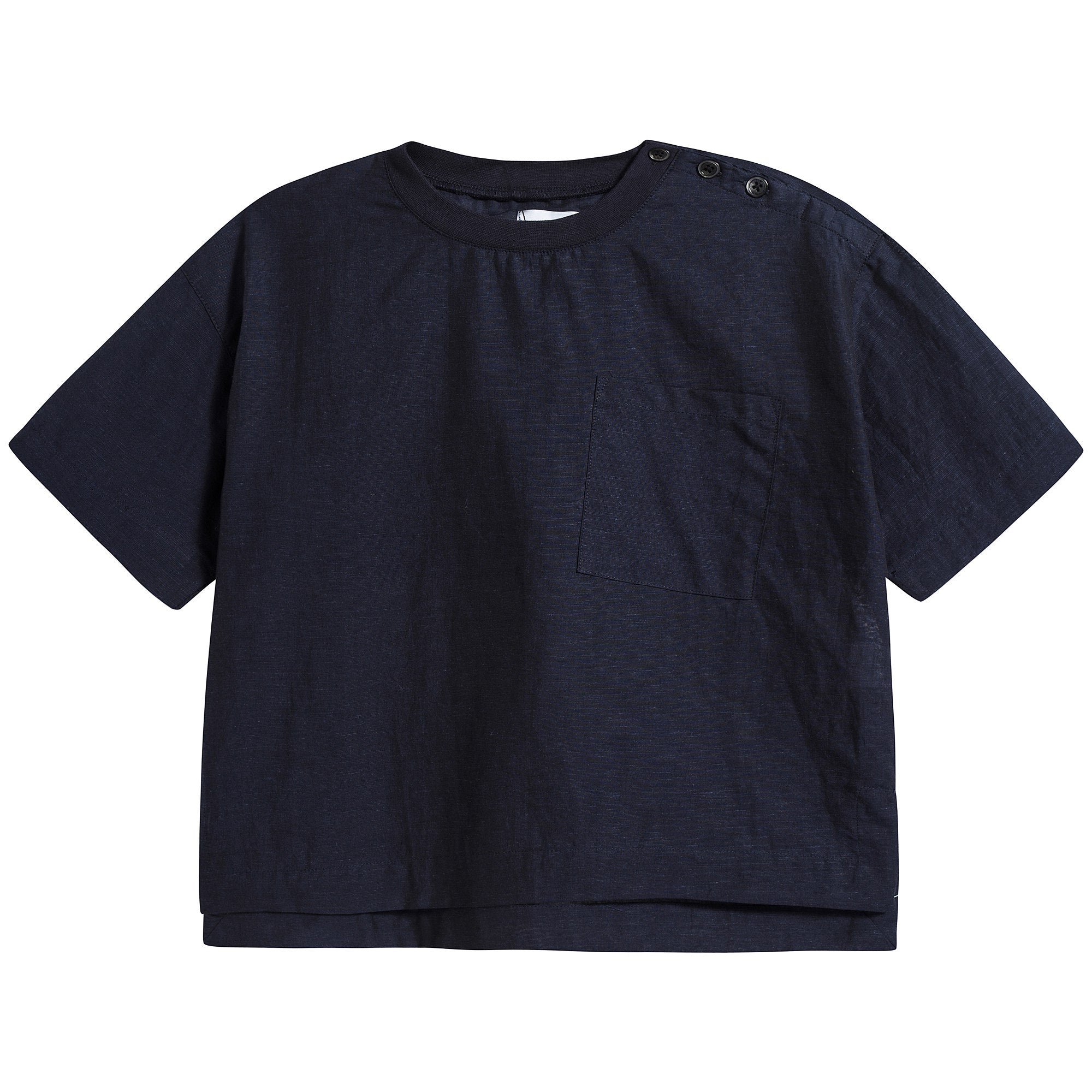 Girls Navy Pocket T-shirt