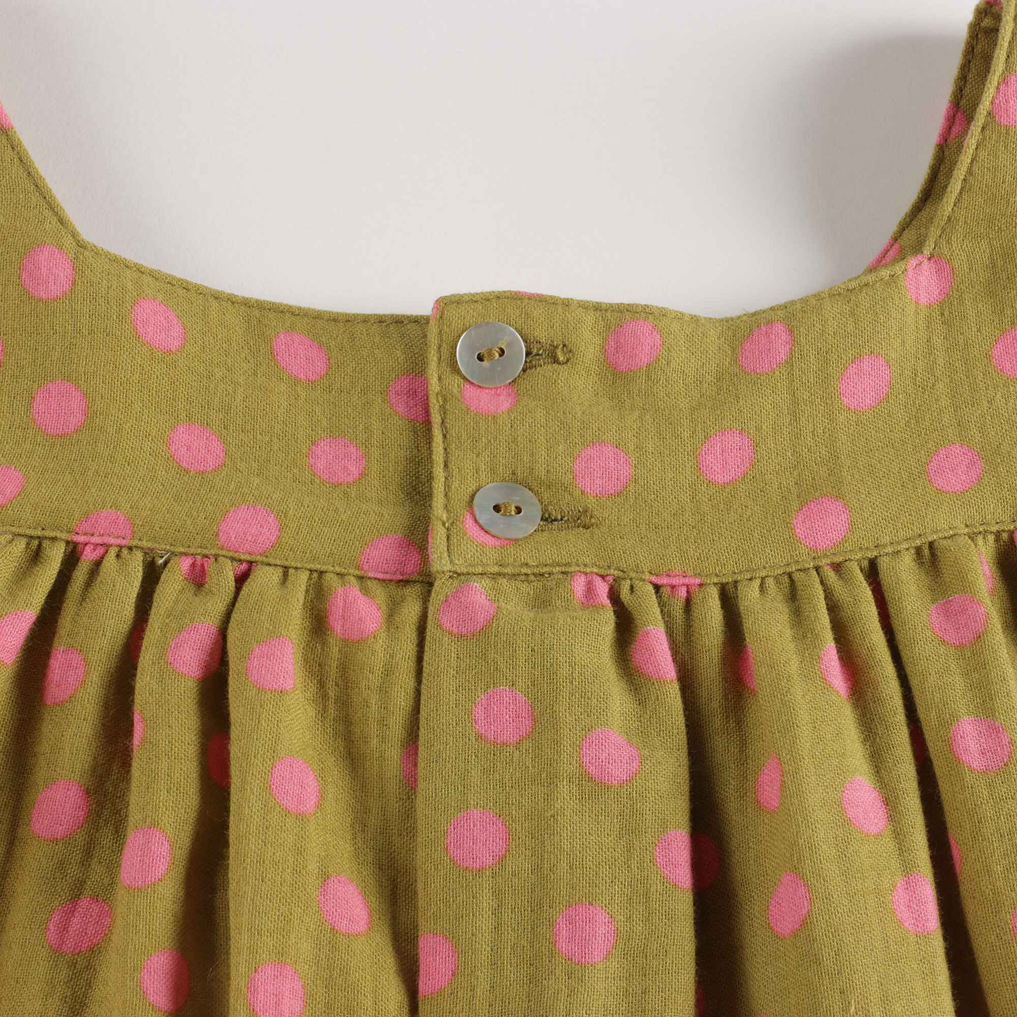 Girls Brown Dots Cotton Dress