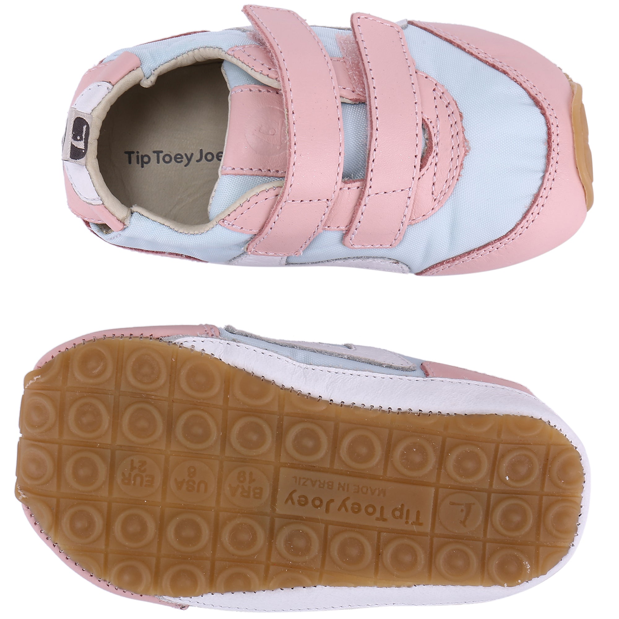 Baby Girls Pink & Blue Leather Shoes