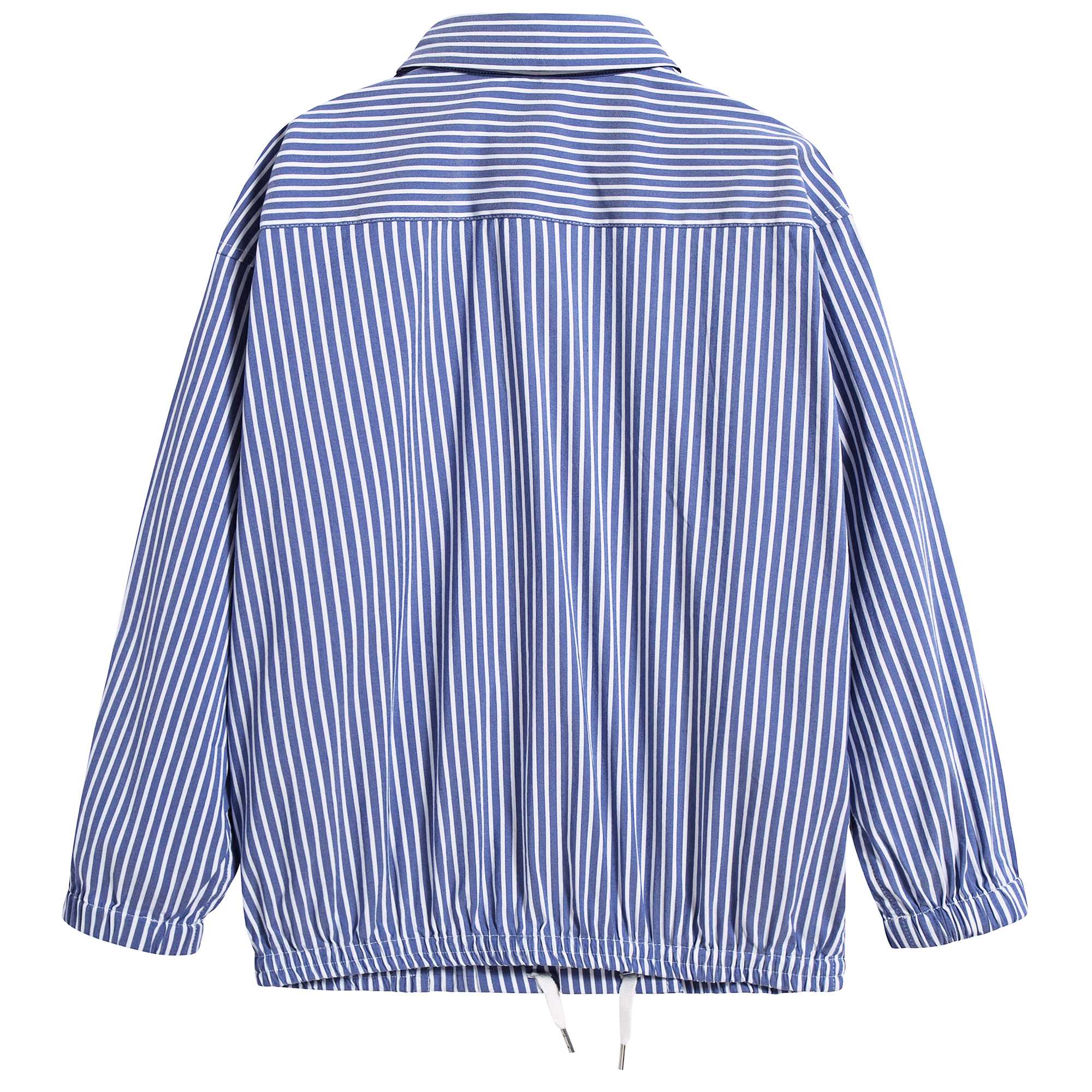 Girls Blue Striped Cotton Shirt