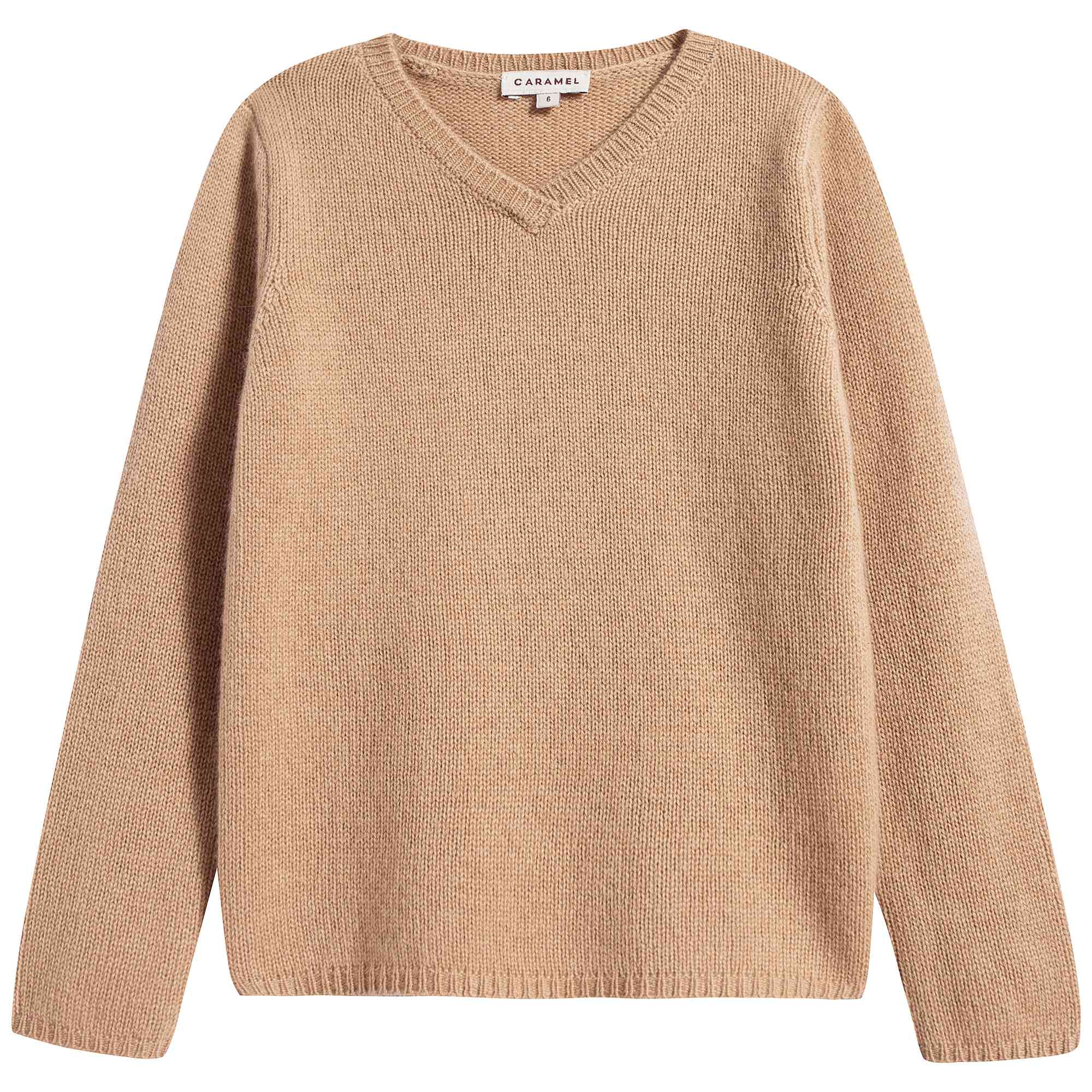 Girls Camel Cashmere Sweater