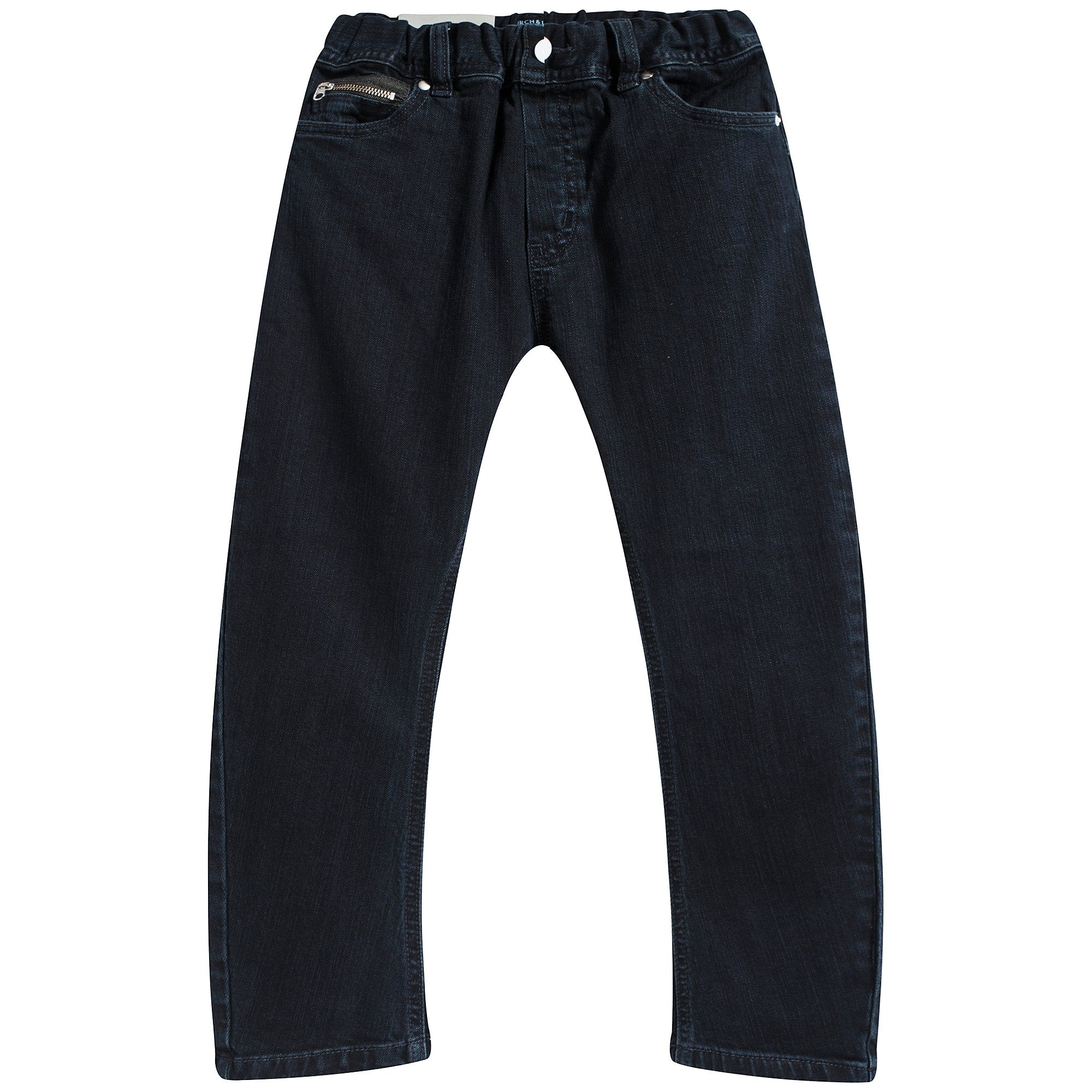 Girls Navy Denim Cotton Trousers
