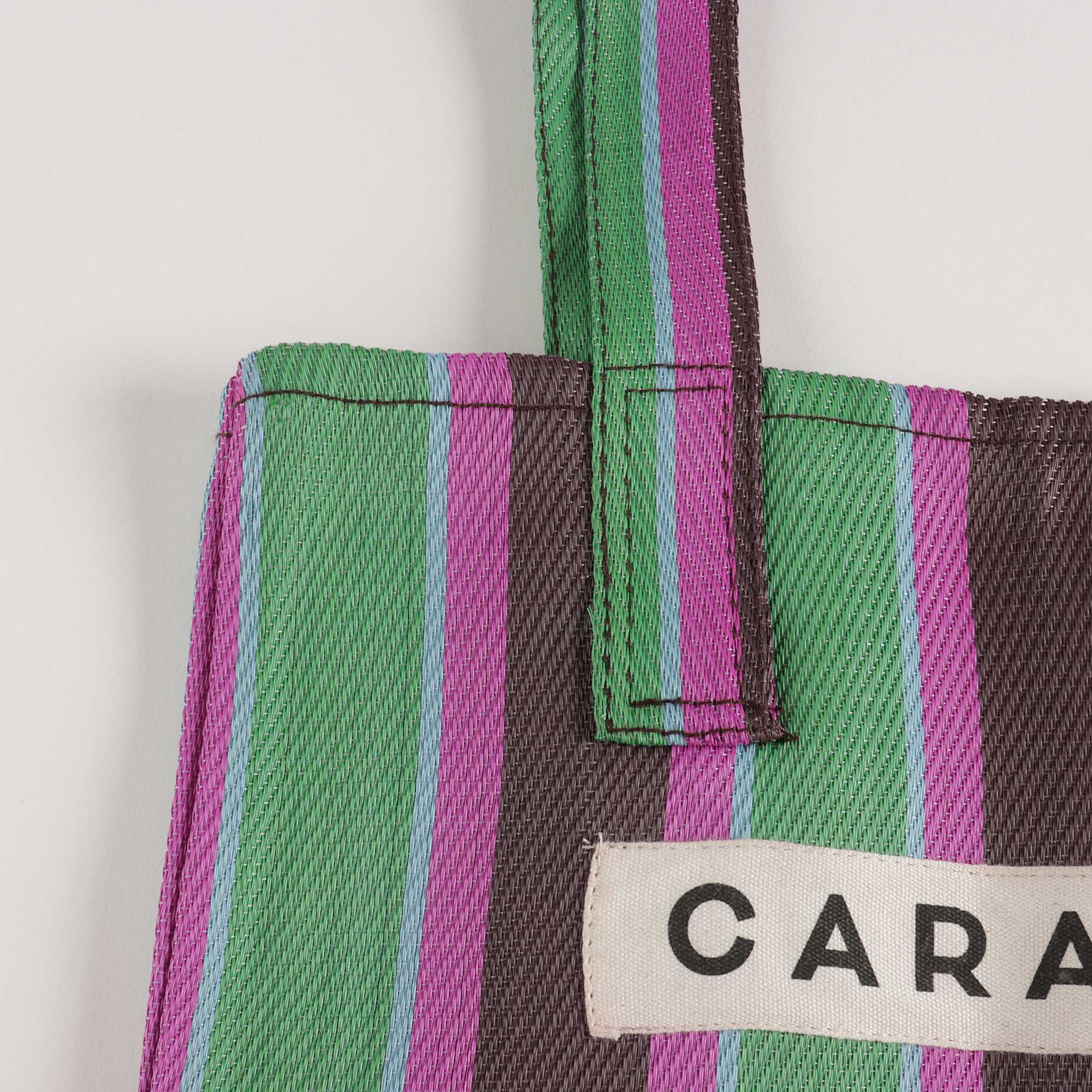 绿色条纹Logo手提袋(39x31cm)