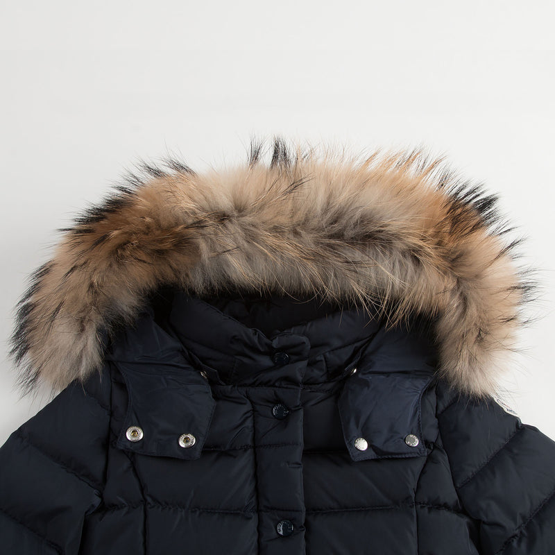 Baby Girls Navy Blue Plush Trims Hooded 'Neste'Jacket - CÉMAROSE | Children's Fashion Store - 5