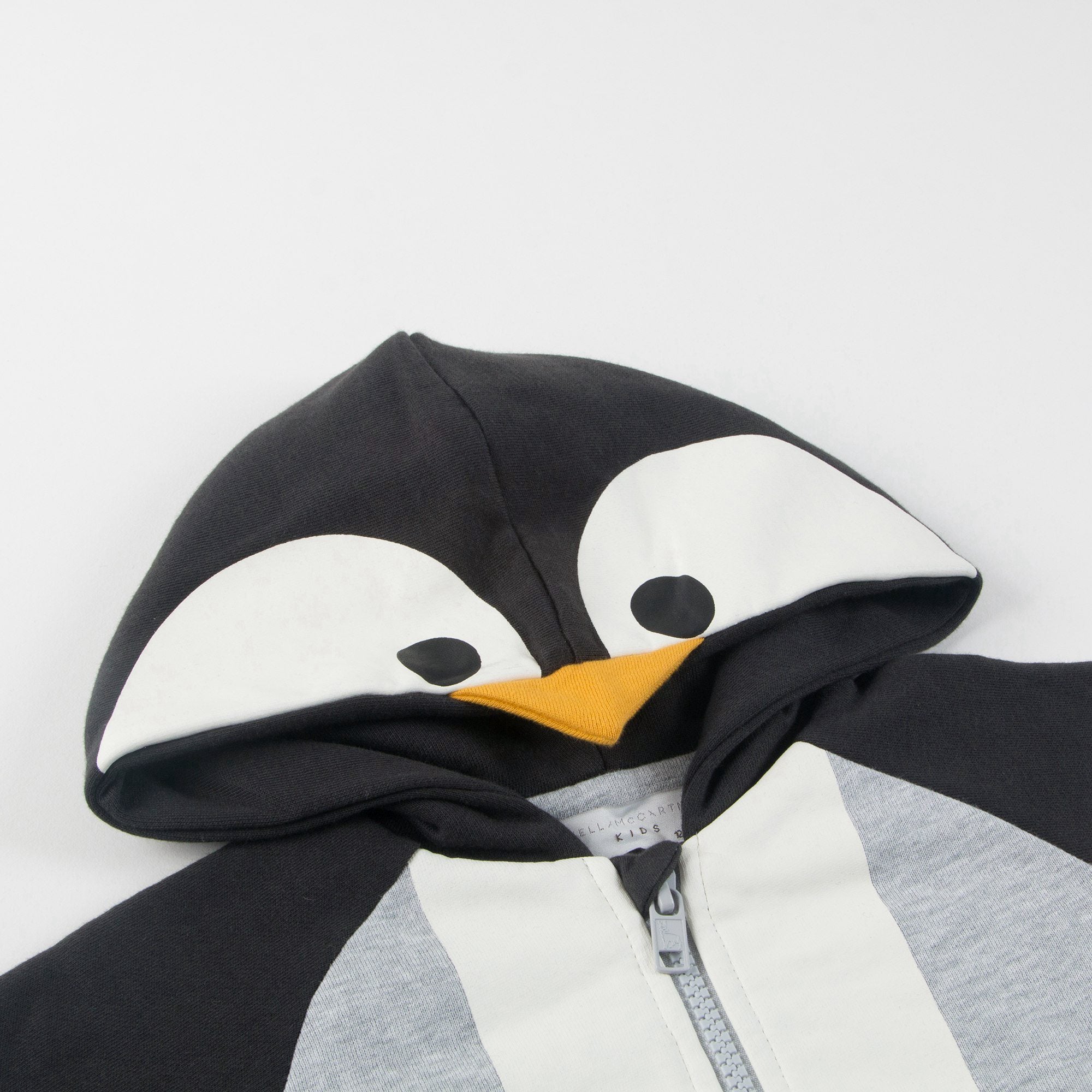 Baby Boys Grey Penguin Cotton Zip-up Top