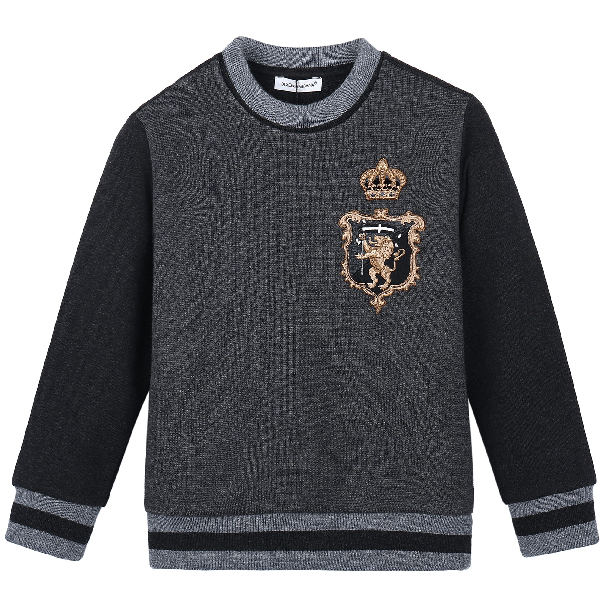 Boys Grey Crown Printed Sweatshirt