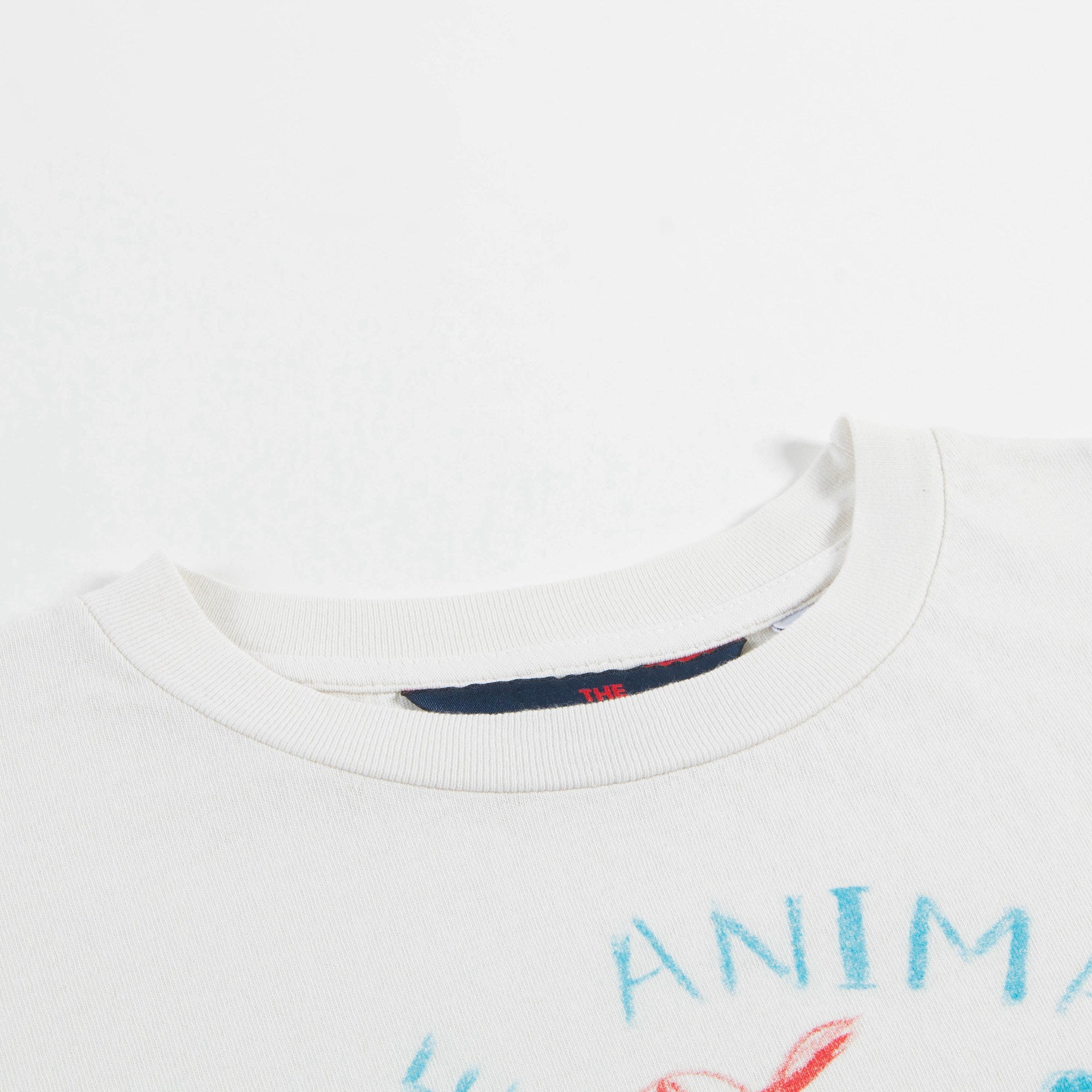 Girls  Raw  White  Dog  Cotton  T-shirt