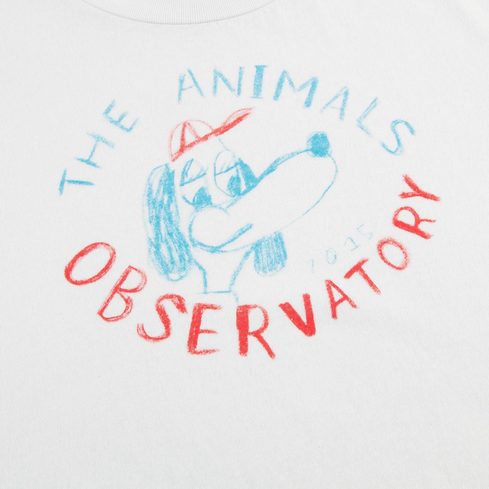 Girls  Raw  White  Dog  Cotton  T-shirt