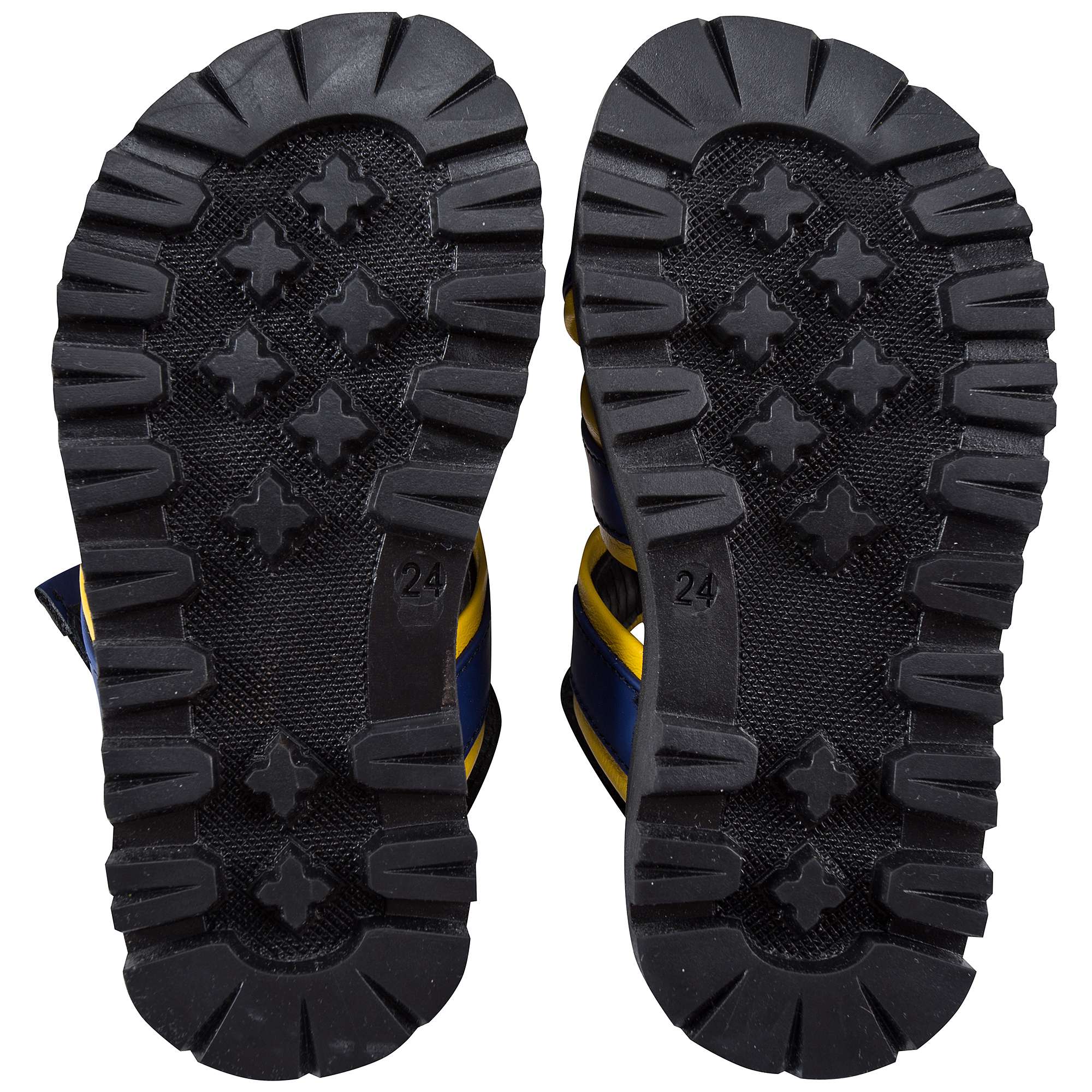 Boys Blue & Yellow Leather Sandals