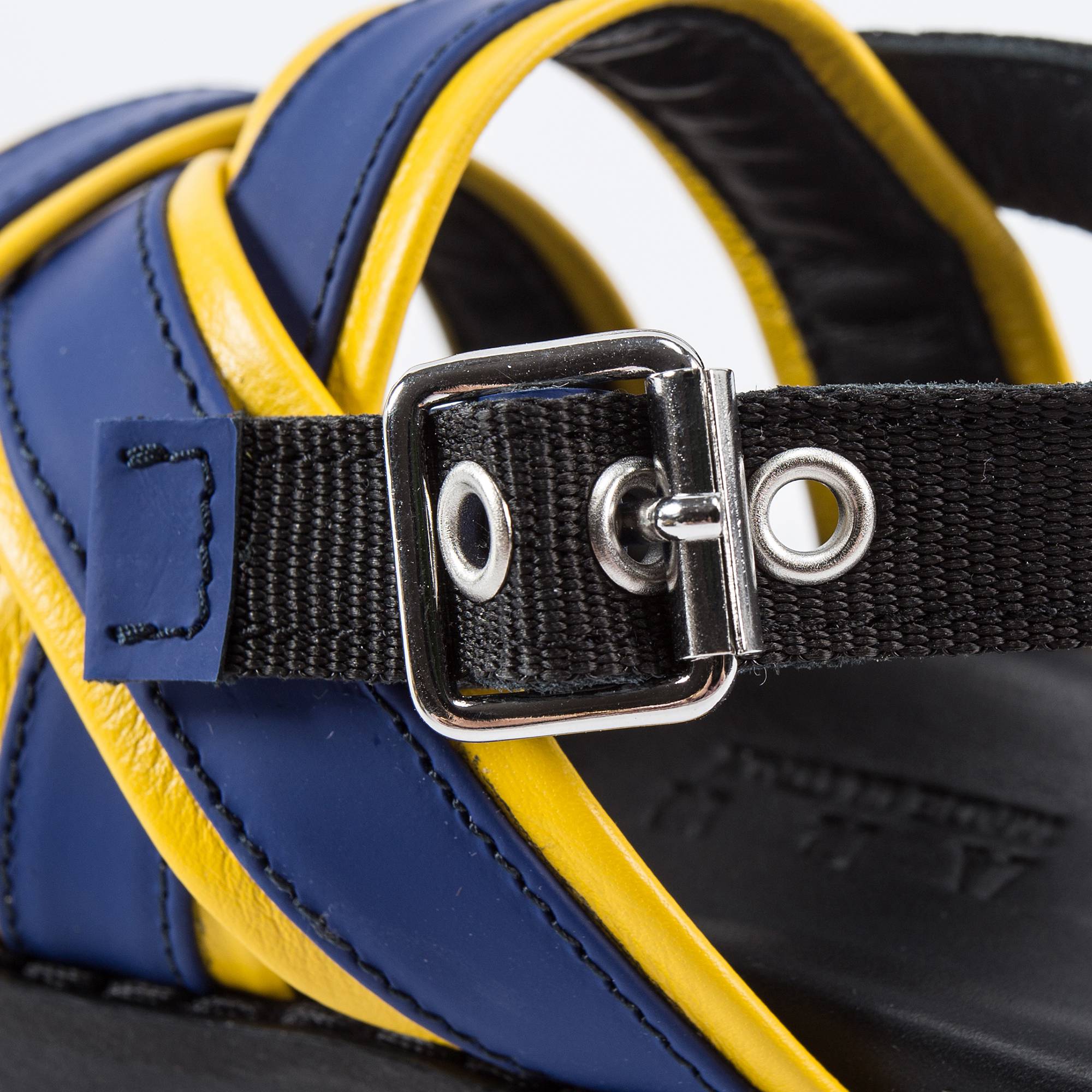 Boys Blue & Yellow Leather Sandals