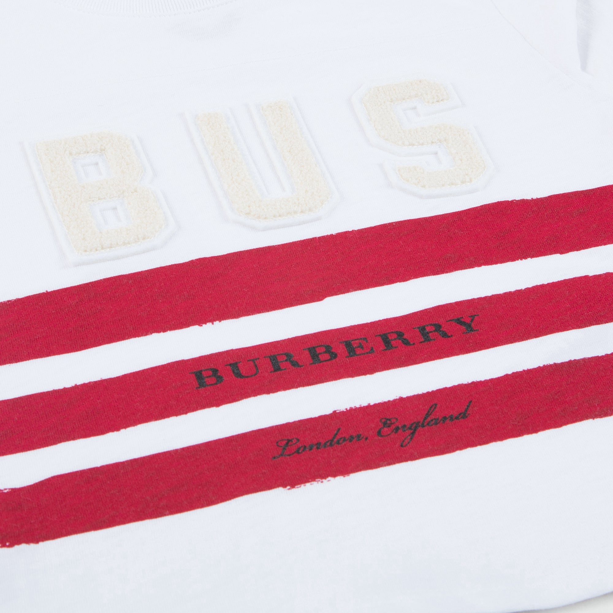 Baby  White  &  Red   Striped   Cotton   T-shirt