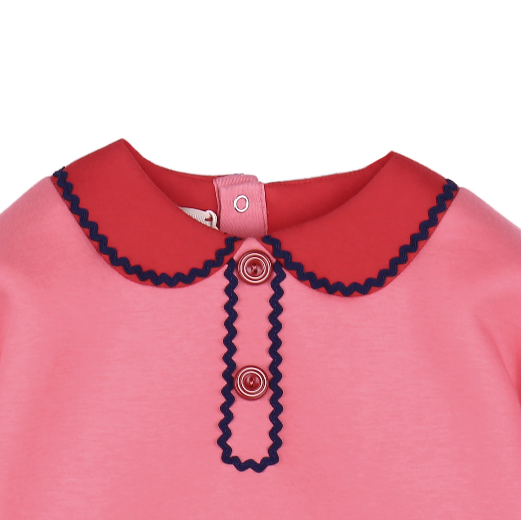 Baby Girls Pink Sweatshirt With Collar Trim
