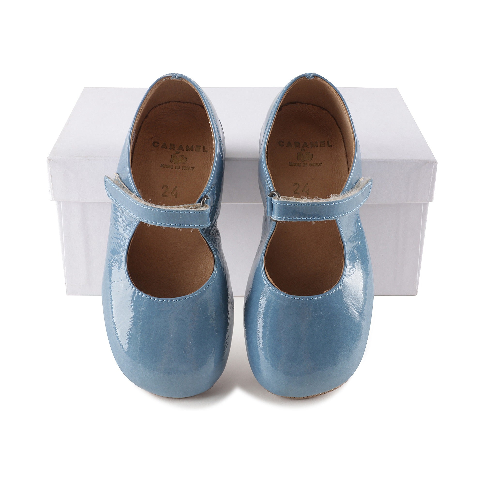 Girls Blue Leather Shoes