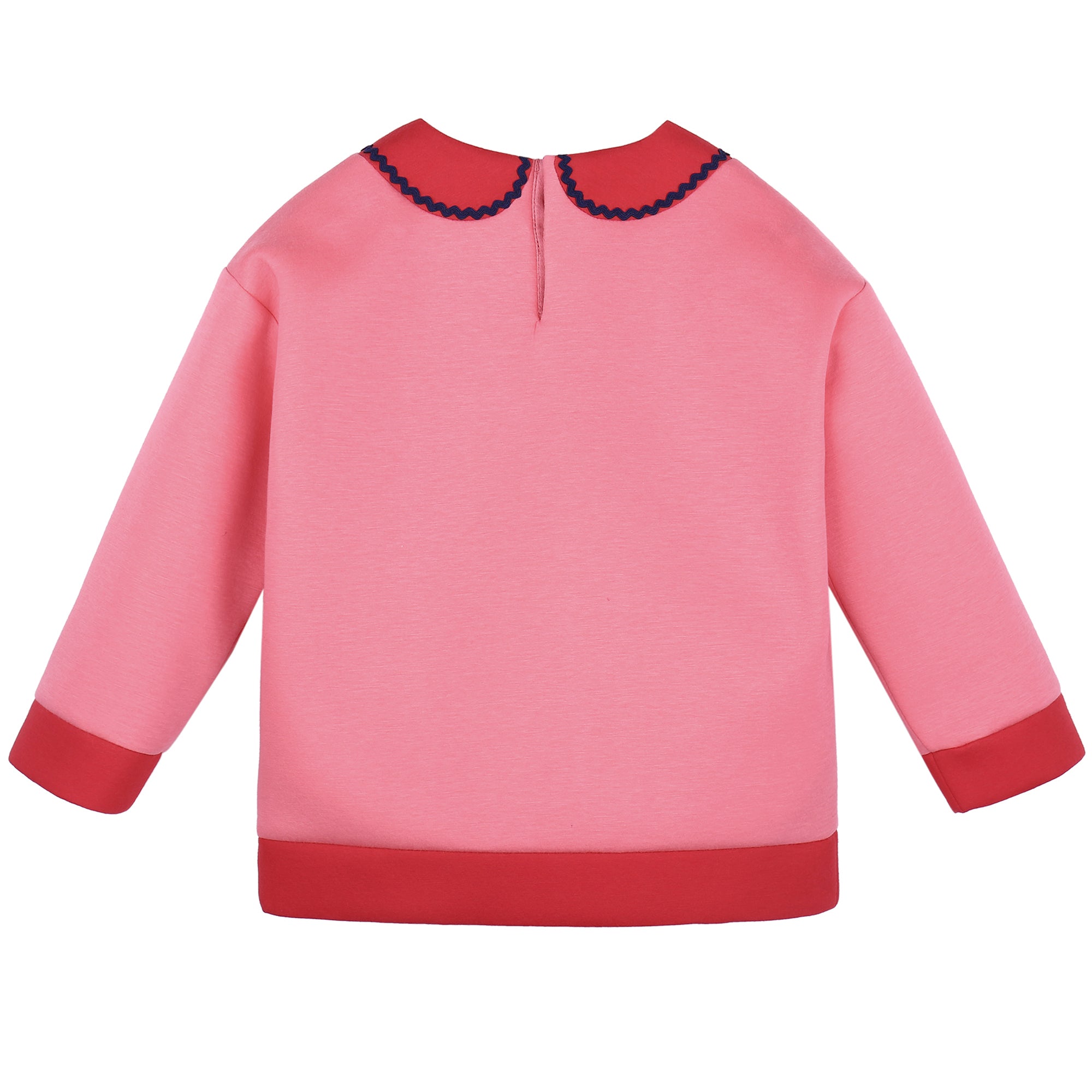 Baby Girls Pink Sweatshirt With Collar Trim