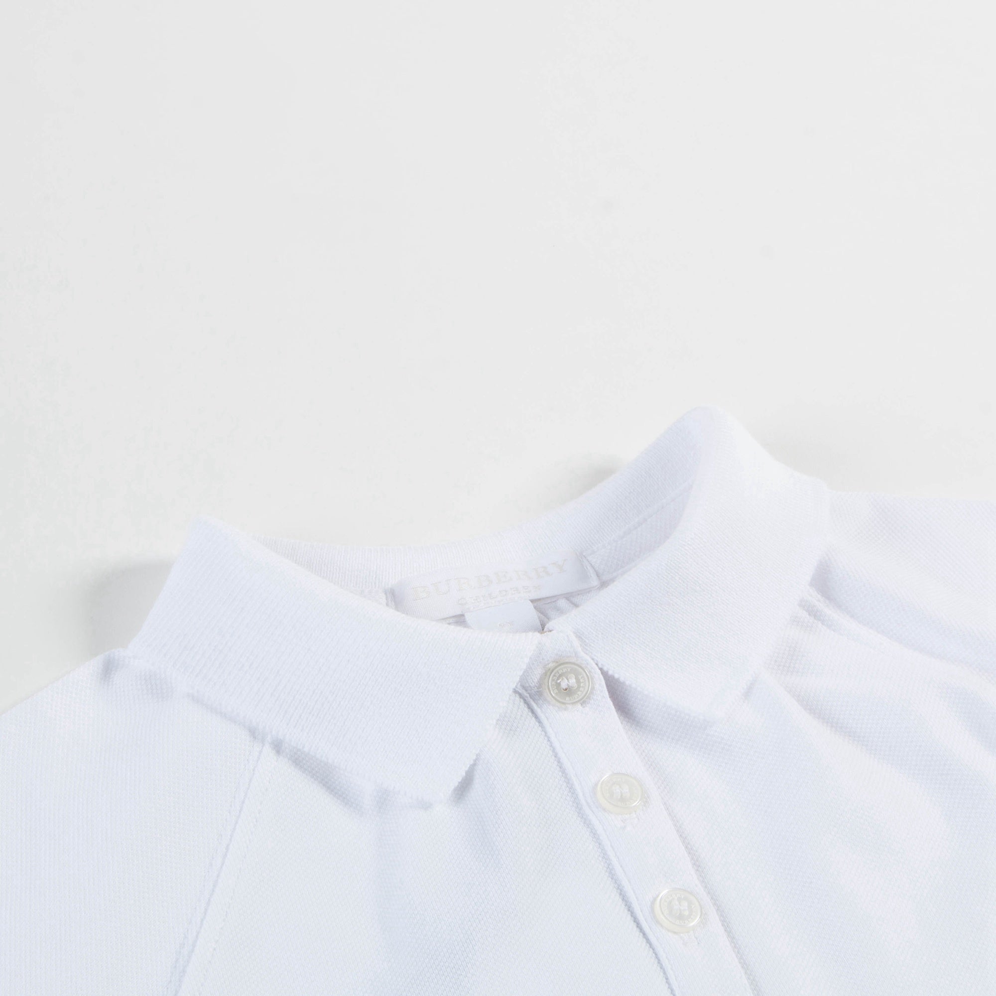 Girls White Cotton Polo Dress