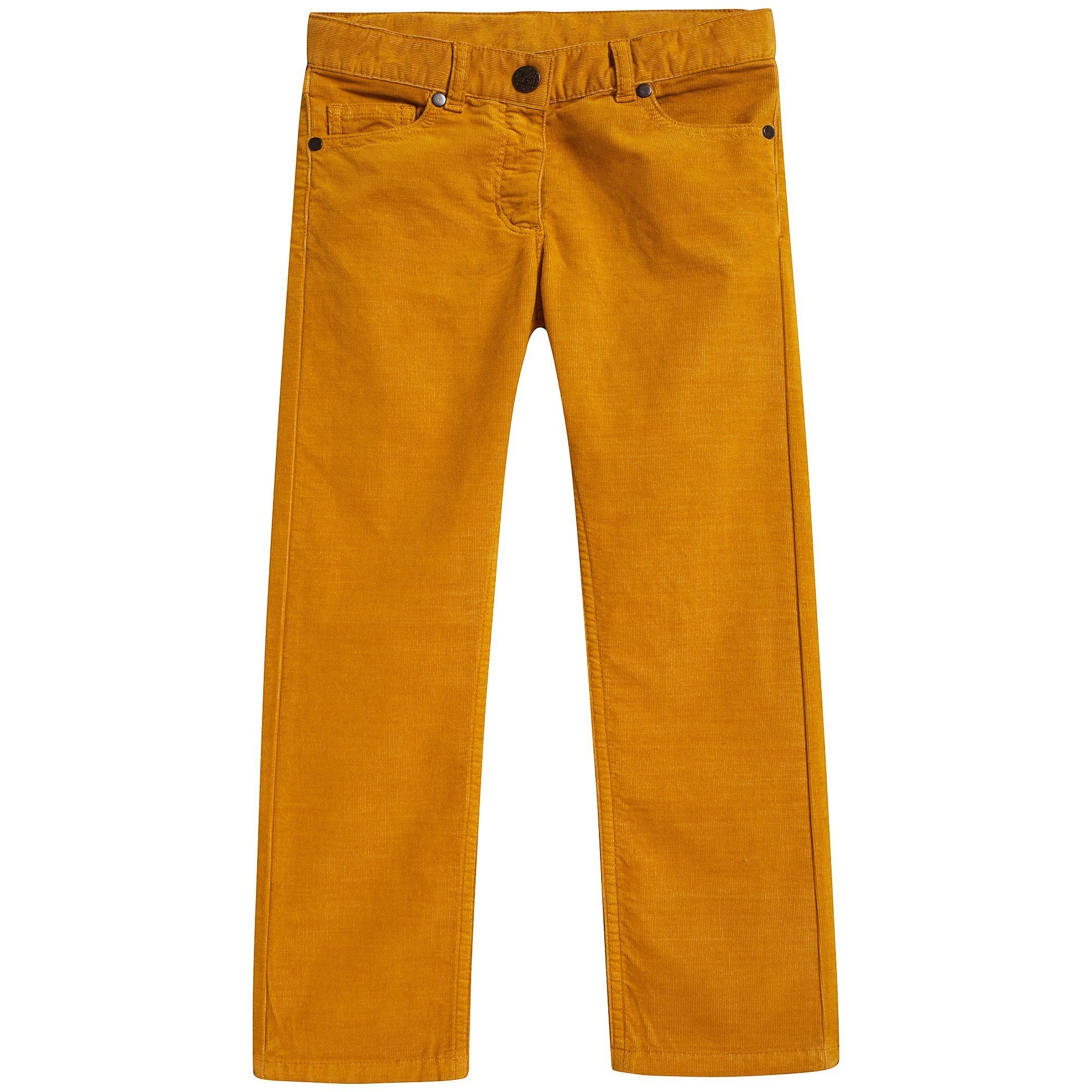 Girls Yellow Cotton Trousers