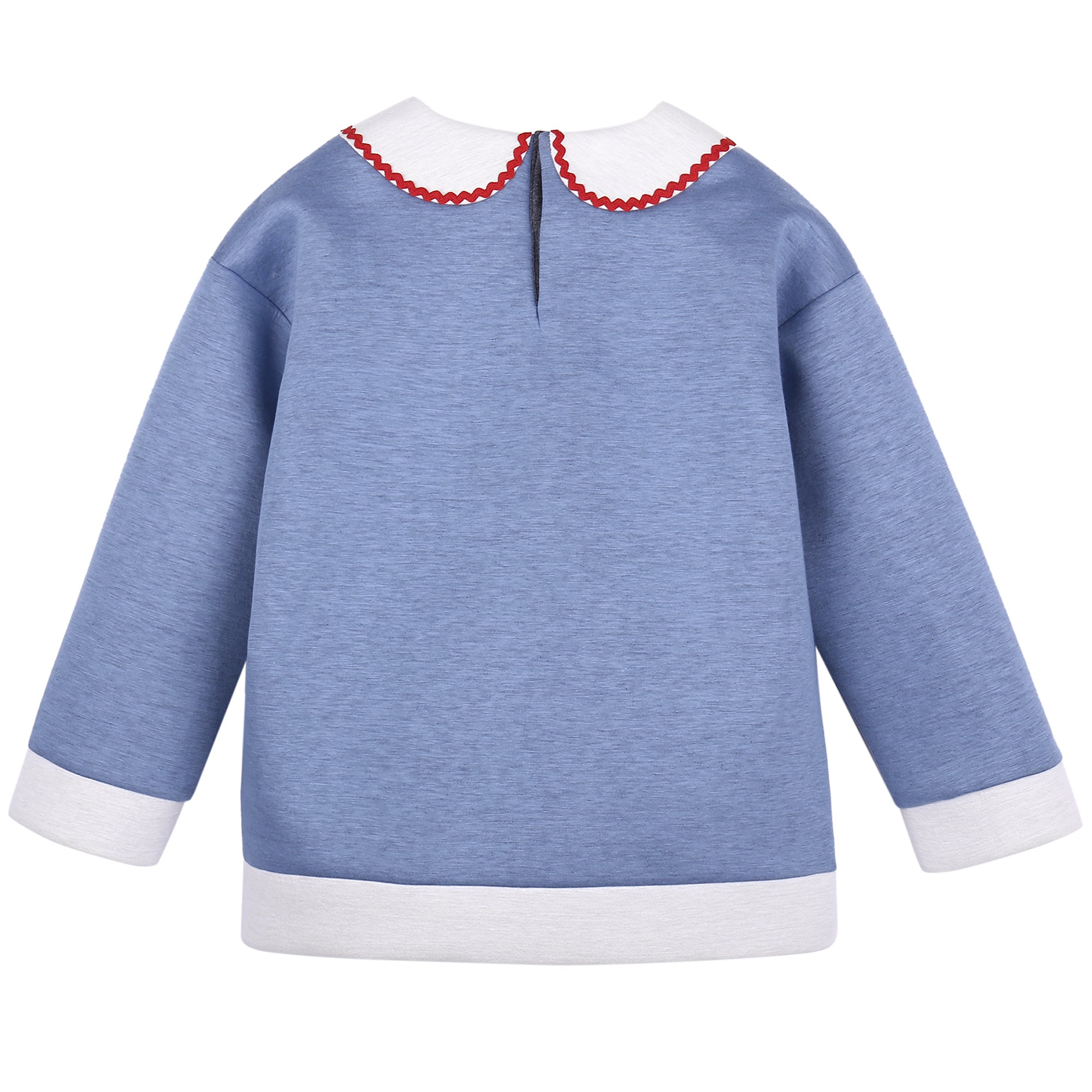 Baby Girls Blue Sweatshirt With Collar Trim