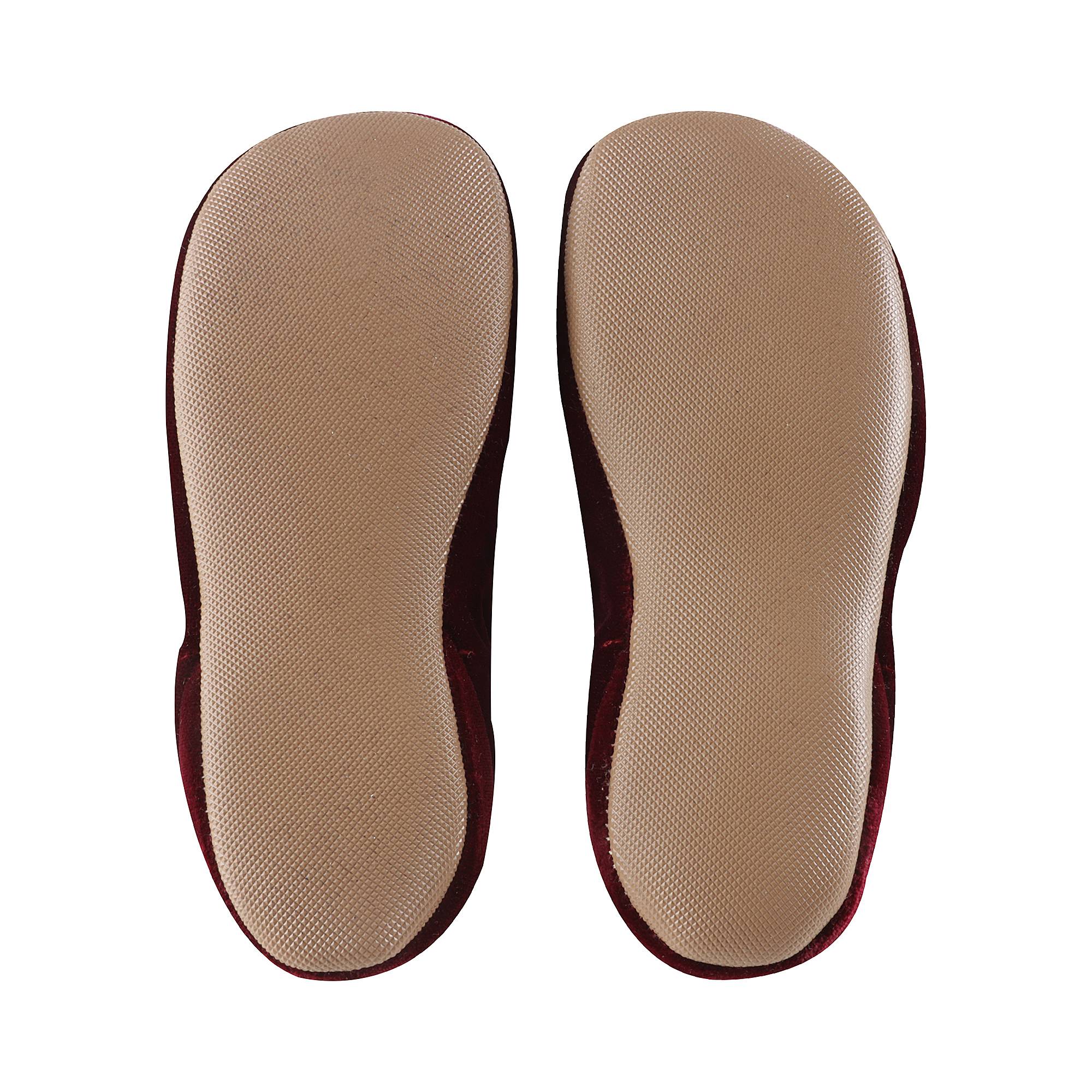 Girls Wine Red Velvet Shoes