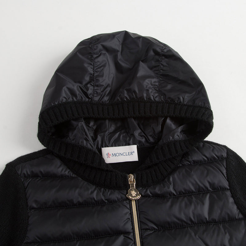Girls Black Knitted Hooded Cardigan - CÉMAROSE | Children's Fashion Store - 3