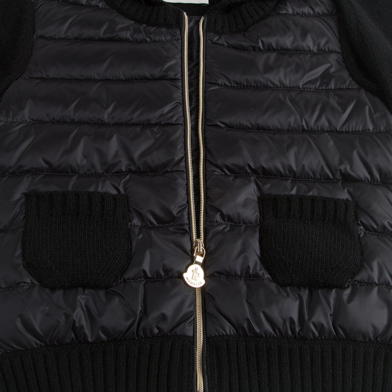 Girls Black Knitted Hooded Cardigan - CÉMAROSE | Children's Fashion Store - 4