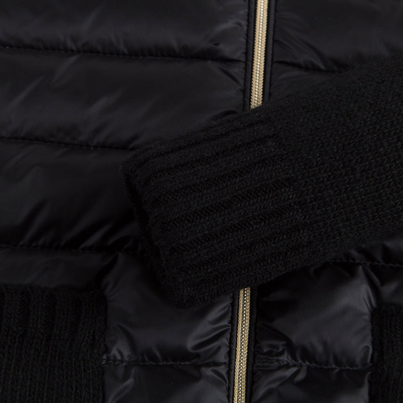 Girls Black Knitted Hooded Cardigan - CÉMAROSE | Children's Fashion Store - 6